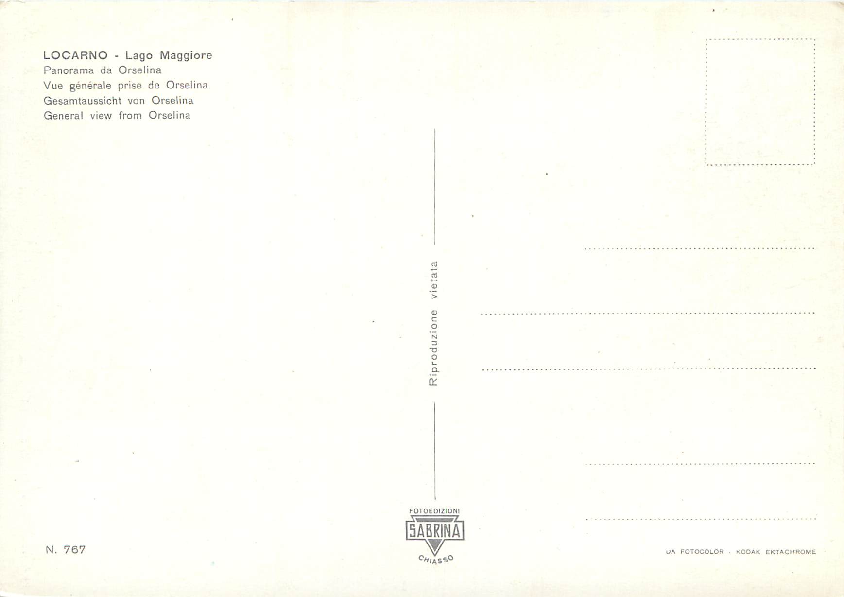 CPM Locarno Lago Maggiore Vue generale prise de Orselina  — Verso