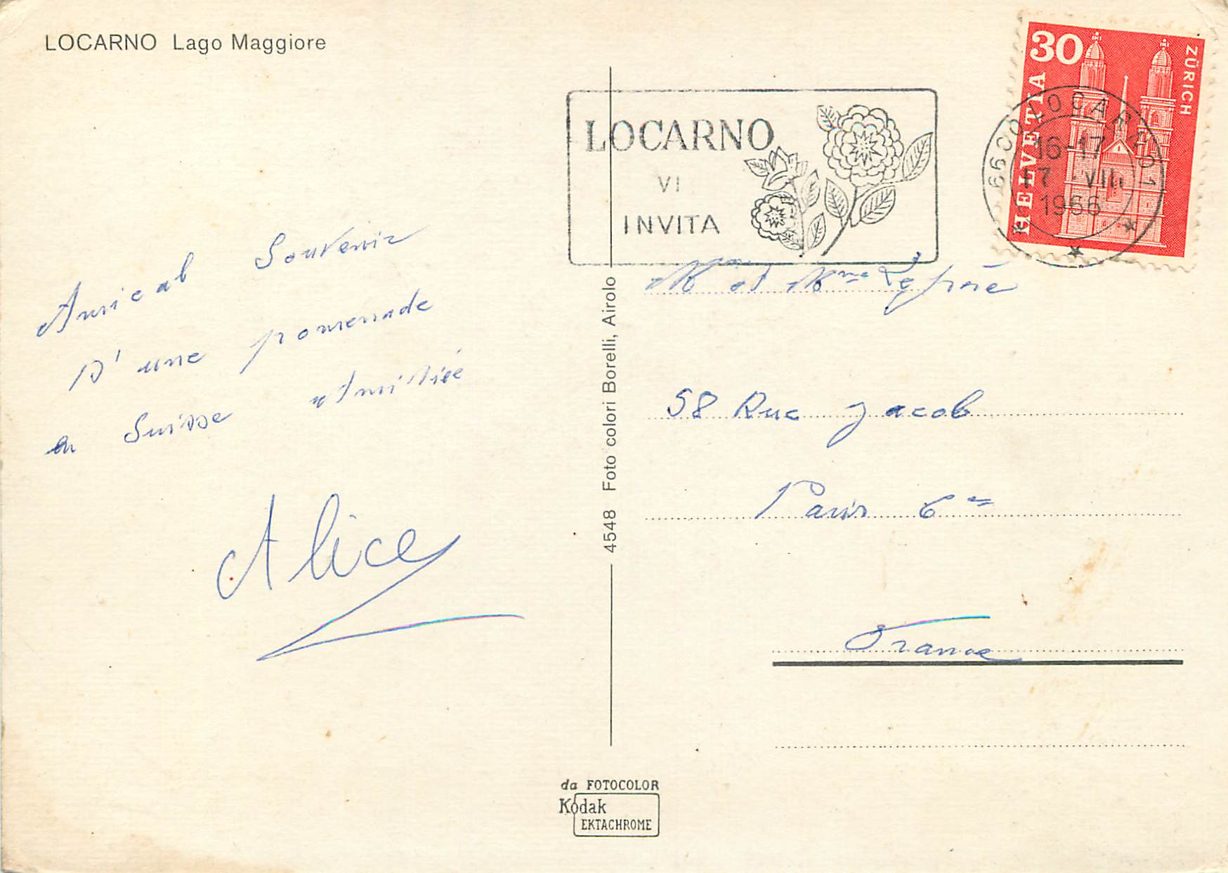 CPM Locarno Lago Maggiore  — Verso
