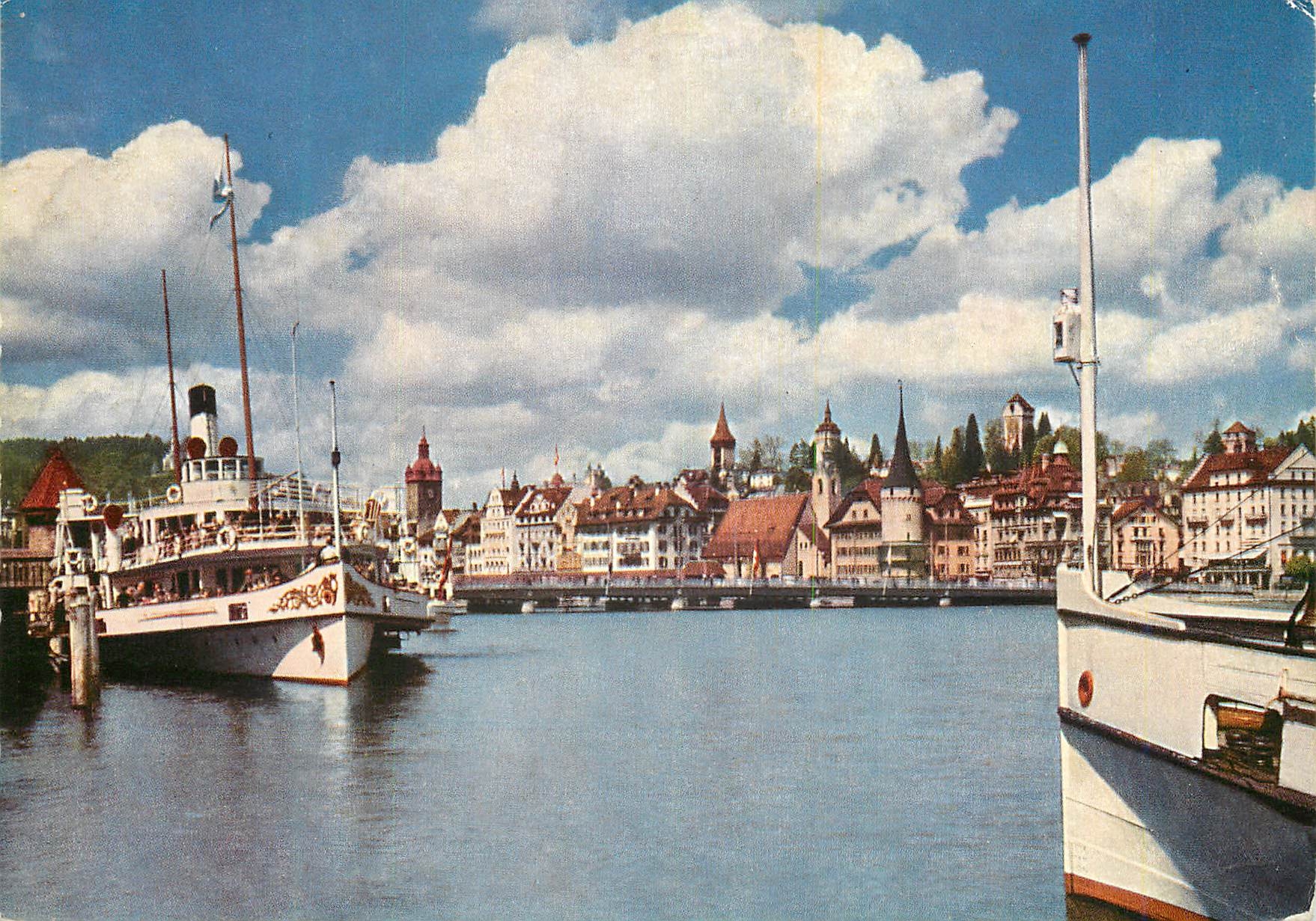 CPM Lucerne Lake of Lucerne Bateau