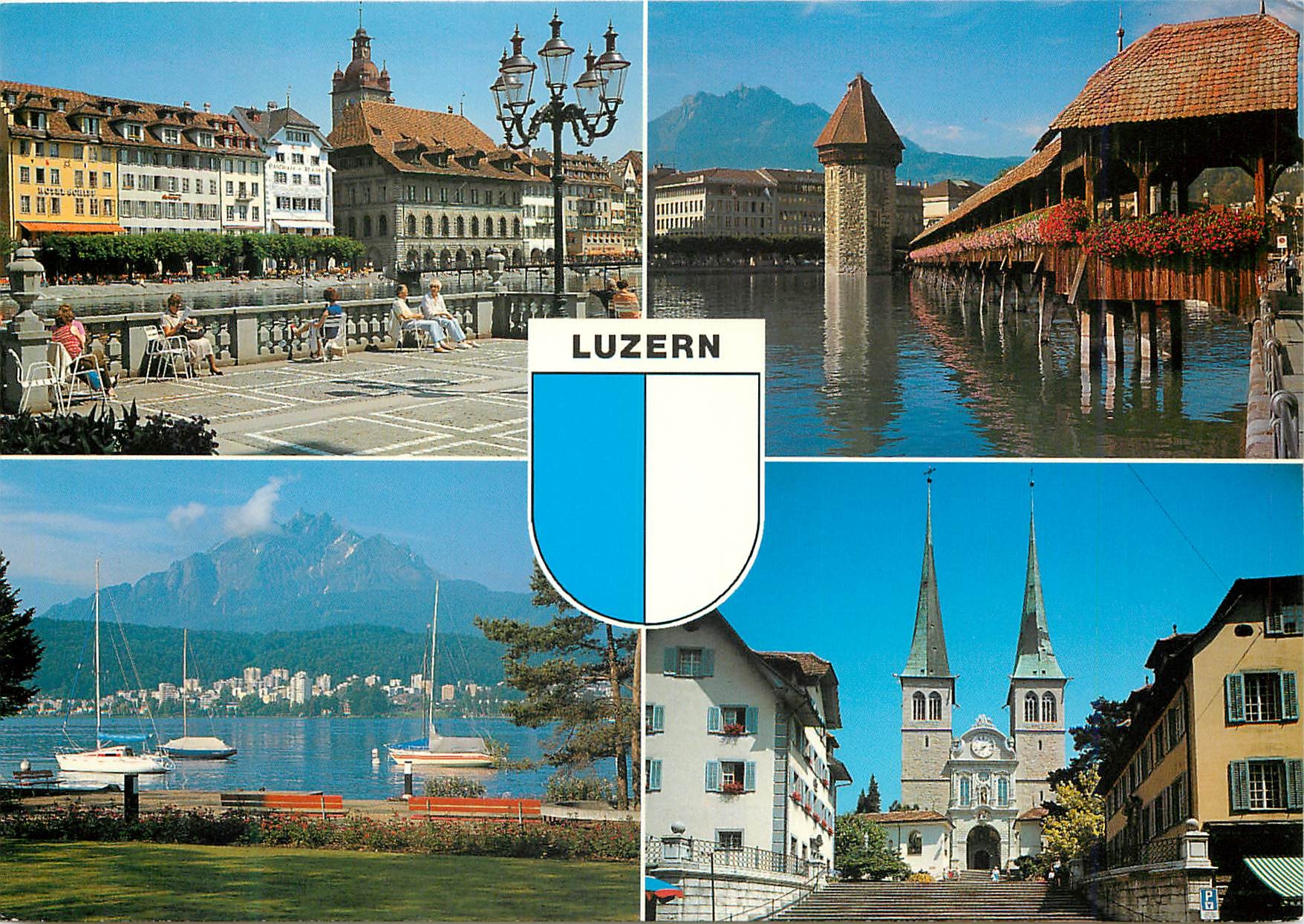 CPM Luzern Alstadtpartie Kappelbrucke Pilatus Hofkirche 