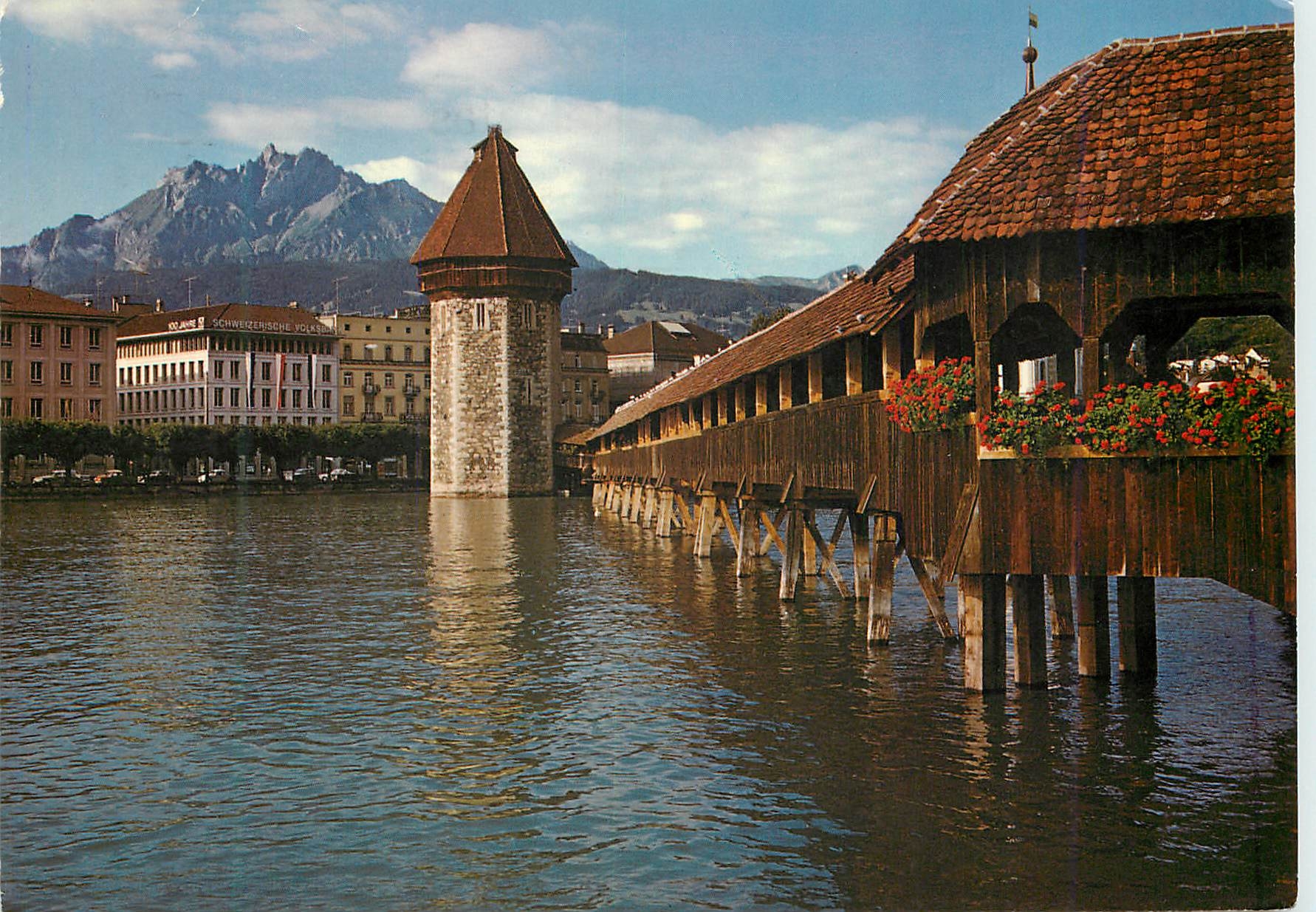 CPM Lucerne Pont de la chapelle et le Pilate 