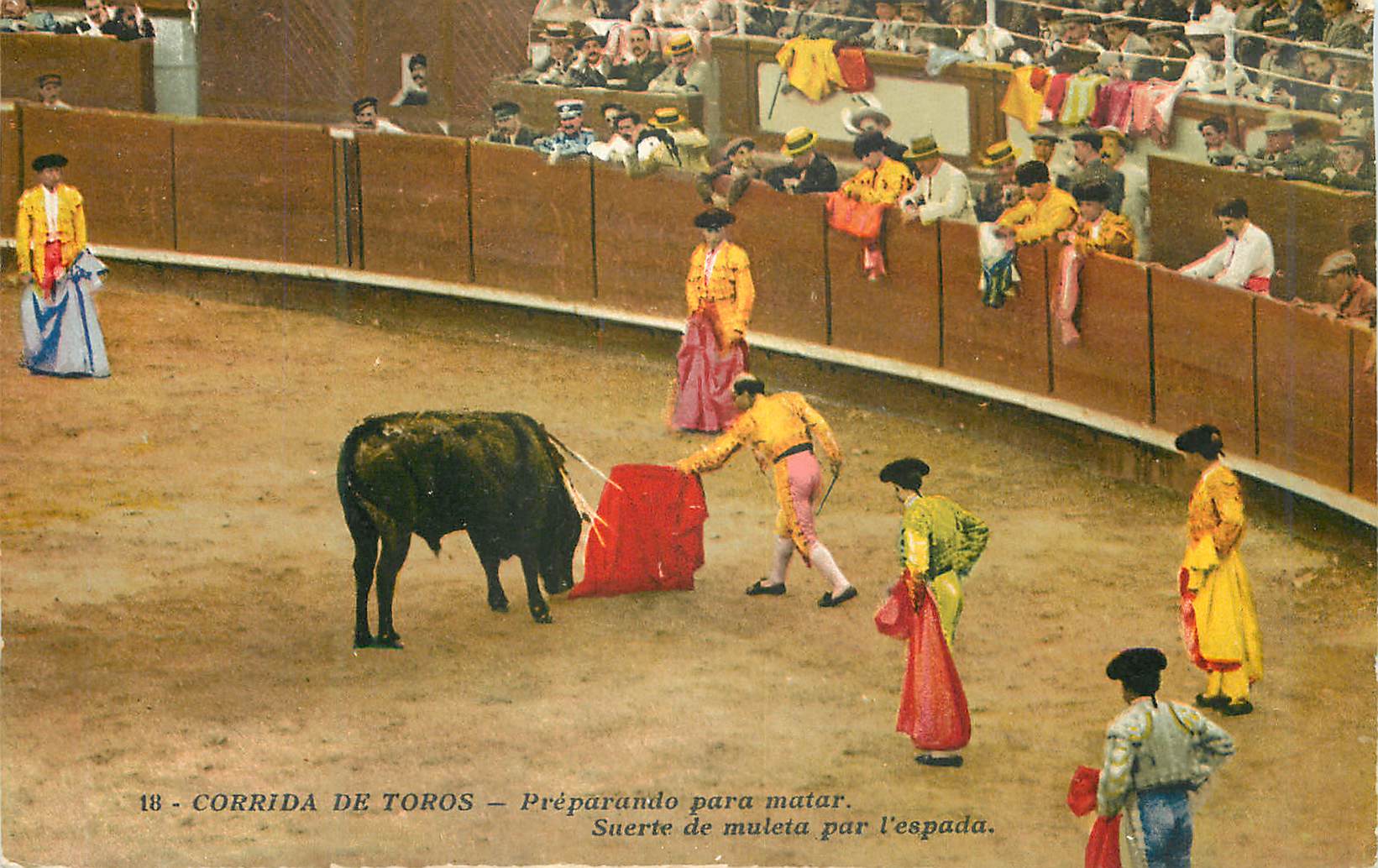 CPA Corrida de Toros Preparando para matar Suerte de muleta par l espada 