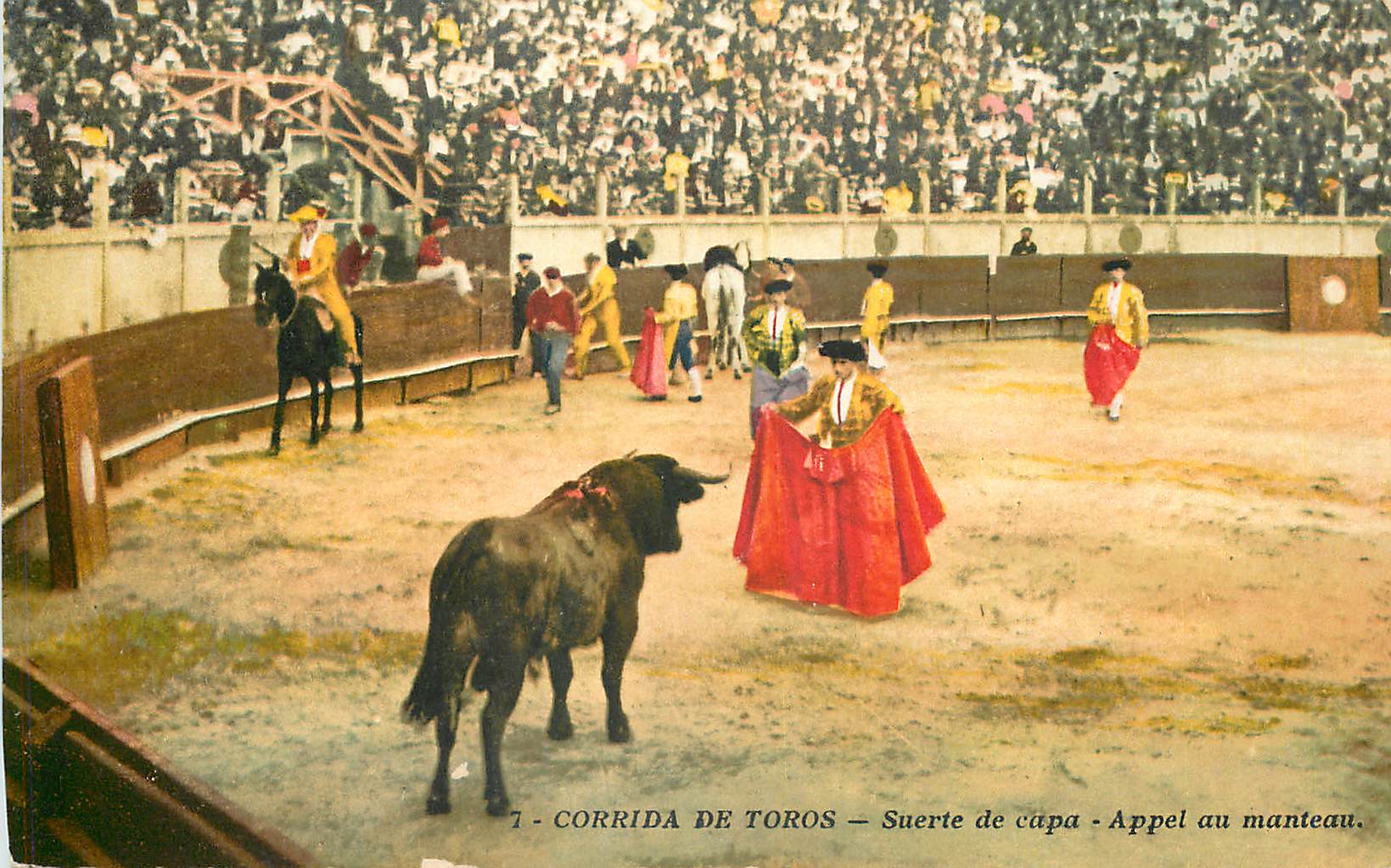 CPA Corrida de Toros Suerte de capa Appel au manteau 