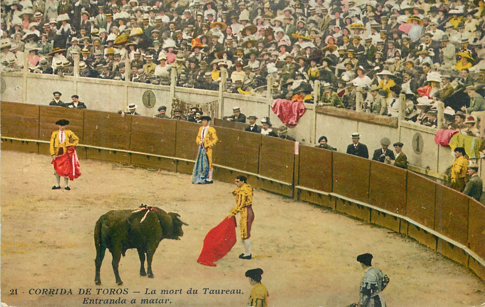 CPA Corrida de Toros La mort du Taureau Entrada a matar 
