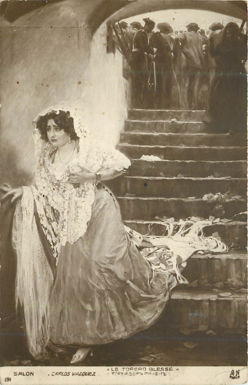 CPA Salon Le torero Blesse 