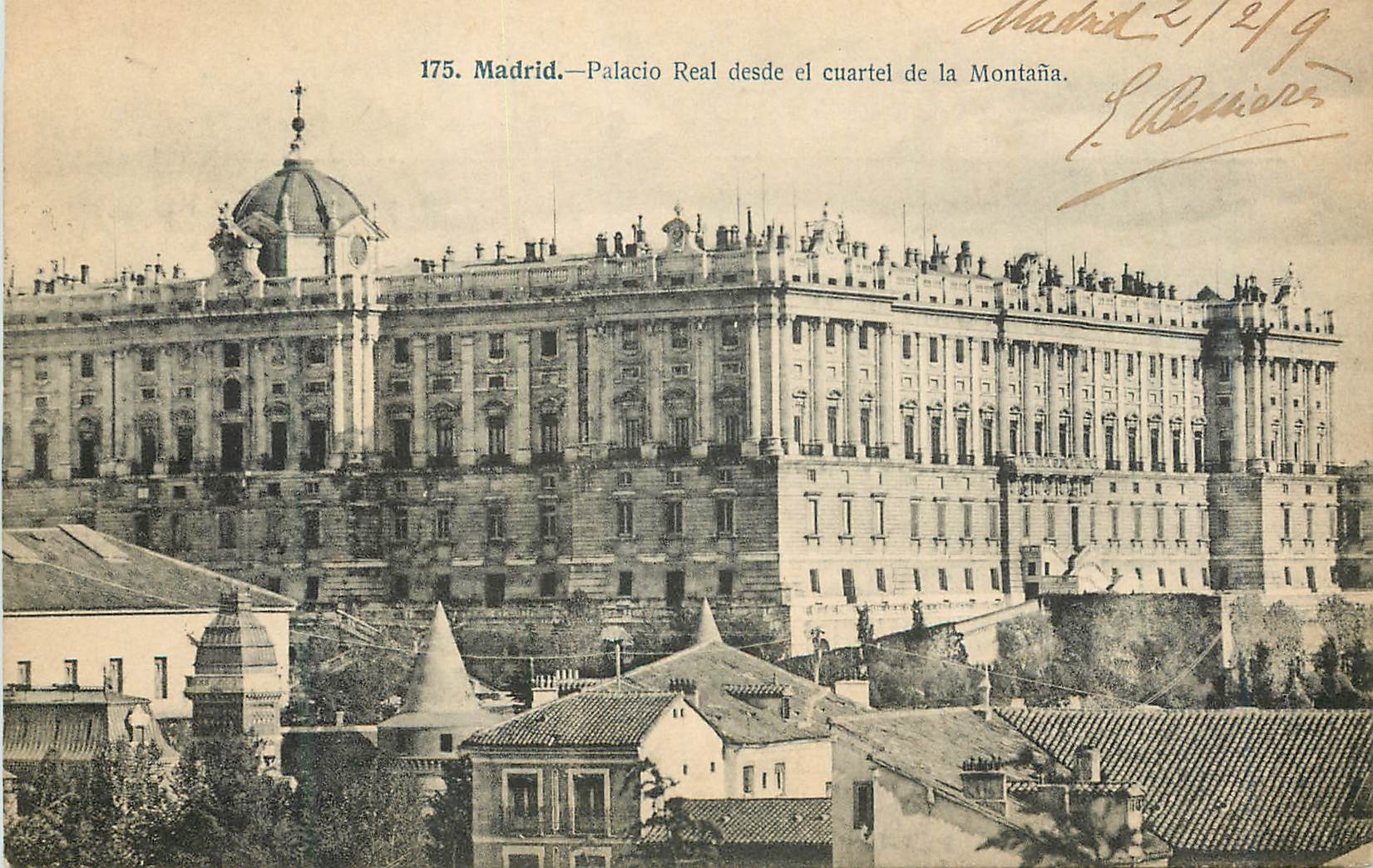 Madrid — Palacio Real desde el cuartel de la Montaña — J. Lacoste, Madrid, n° 175