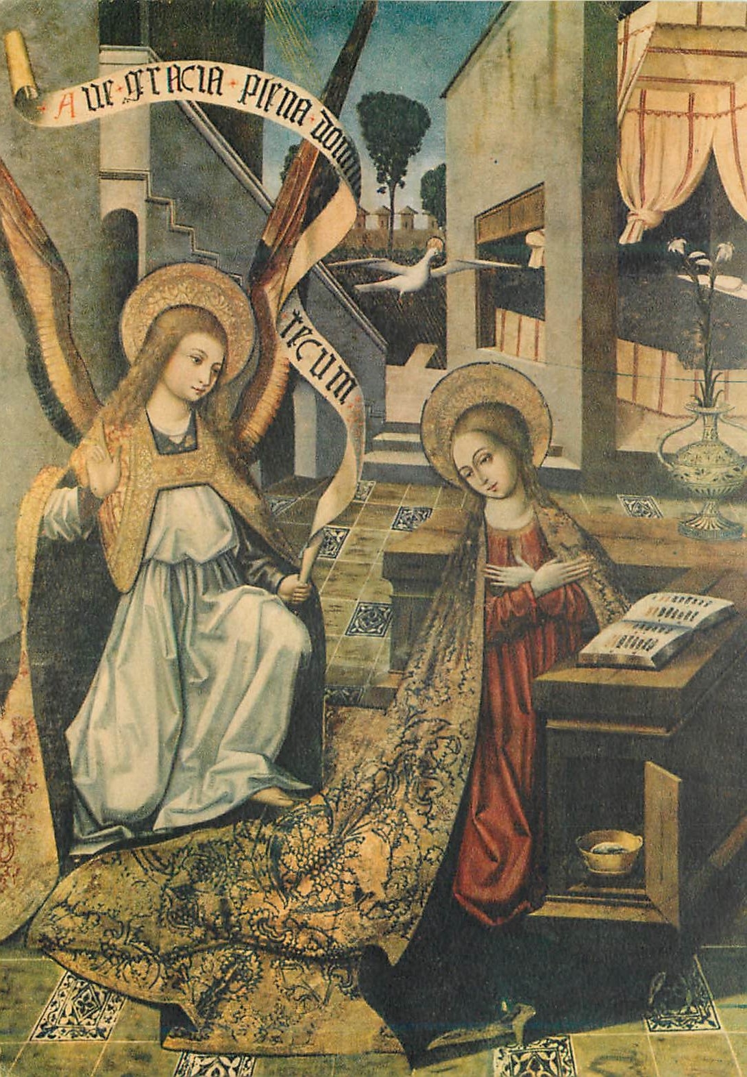CPA Anunciation Escuela valenciana Museo de Arte de Cataluna Barcelona 