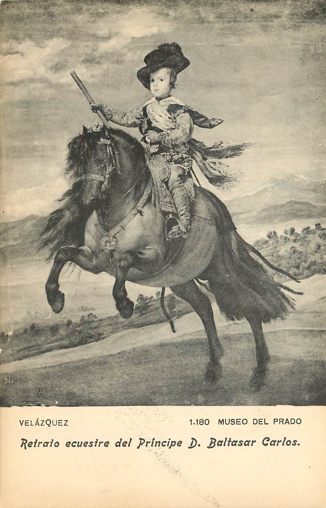 CPA Retrato ecuestre del Principe d Baltasar Carlos 