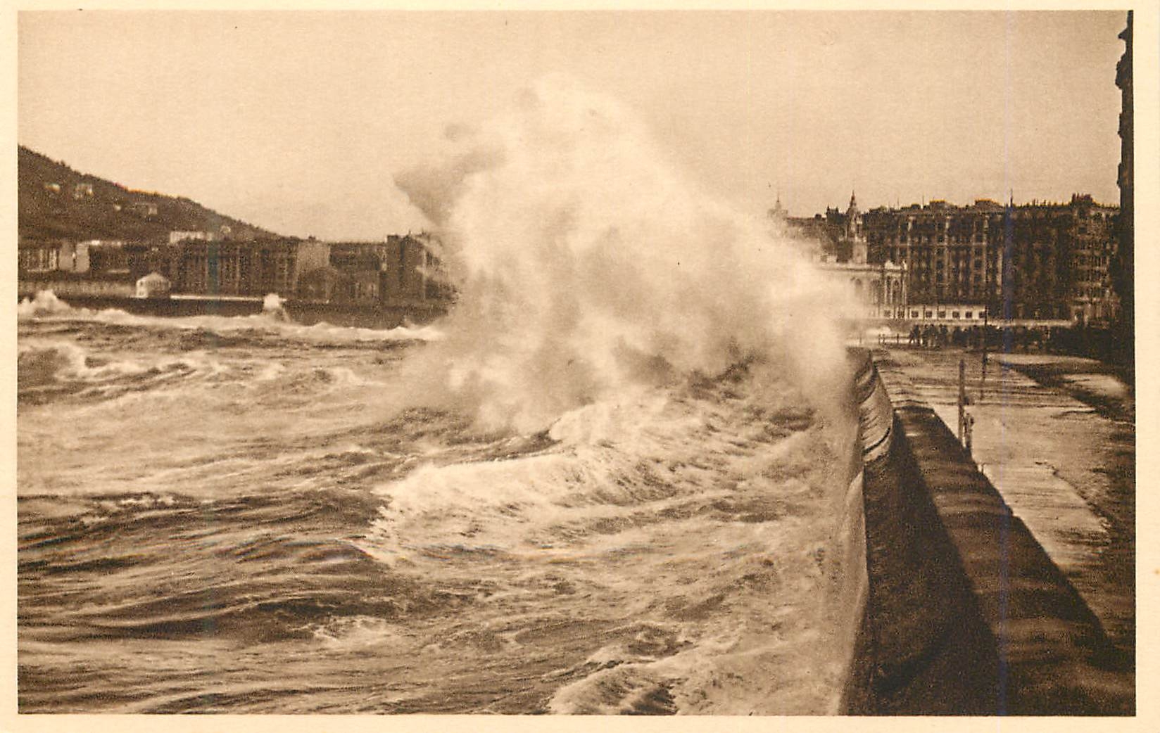 CPA San Sebastian El Rompeolas grandes mareas 