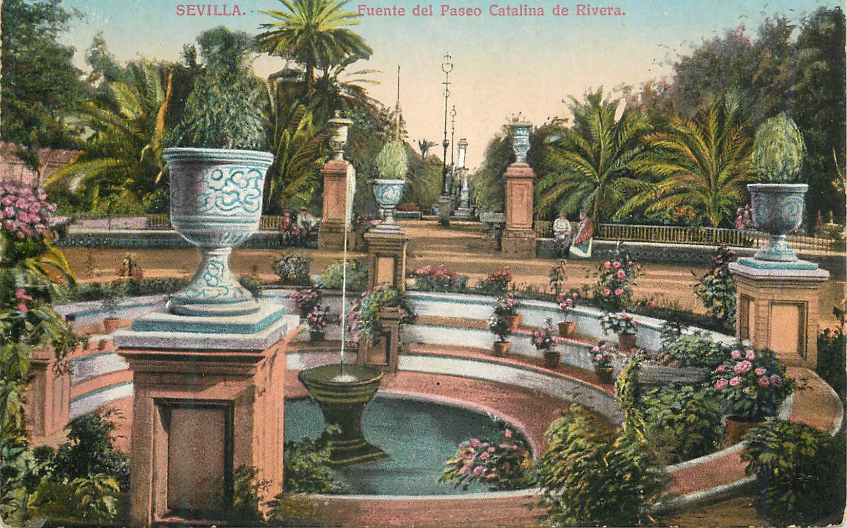 CPA Sevilla Fuente del Paseo Catalina de Rivera 