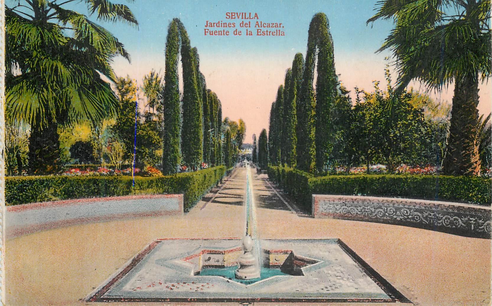 CPA Sevilla Jardines del Alcazar Fuente de la Estrella 
