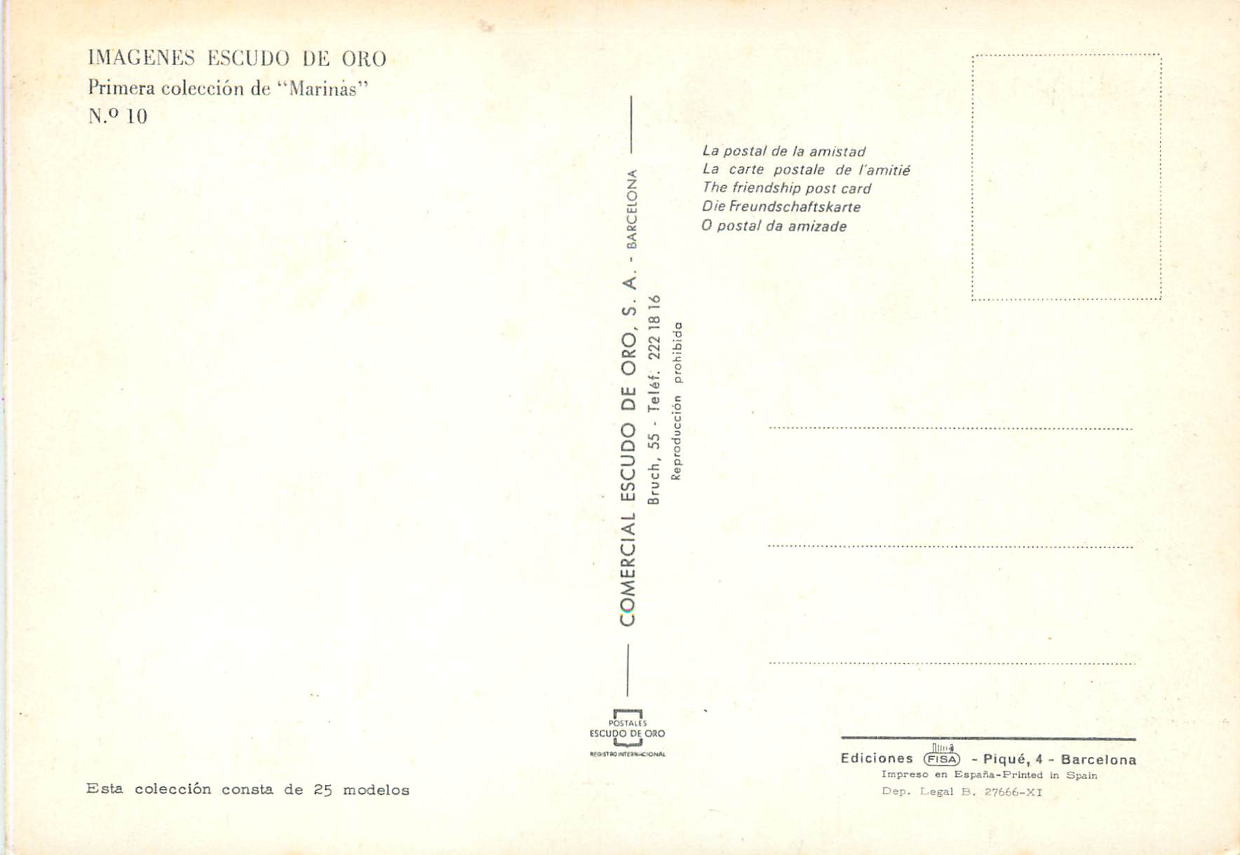 CPM Imagenes Escudo de Oro Primera coleccion de Marinas  — Rückseite