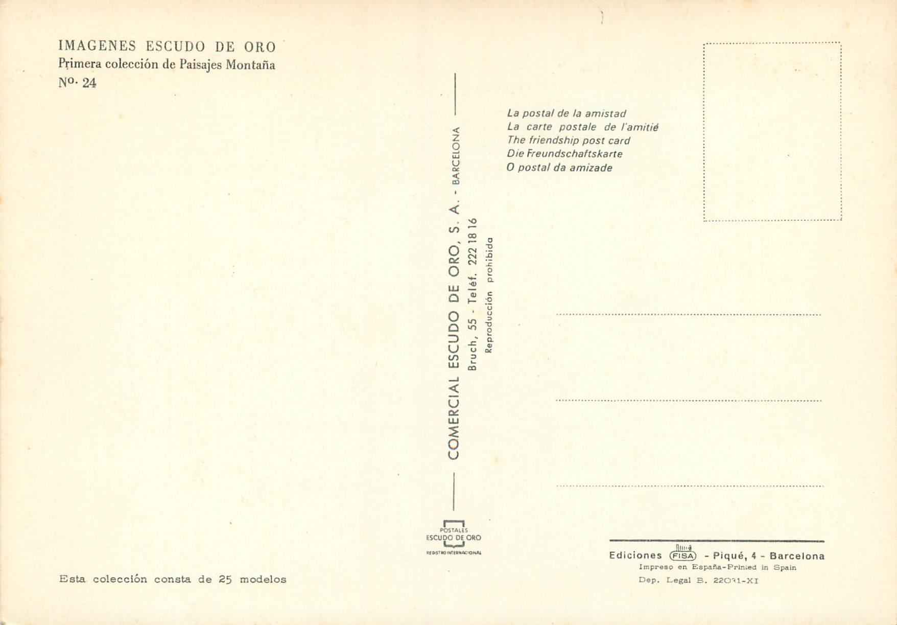 CPM Imagenes escudo de Oro Primera coleccion de Paisajes Montana  — Rückseite