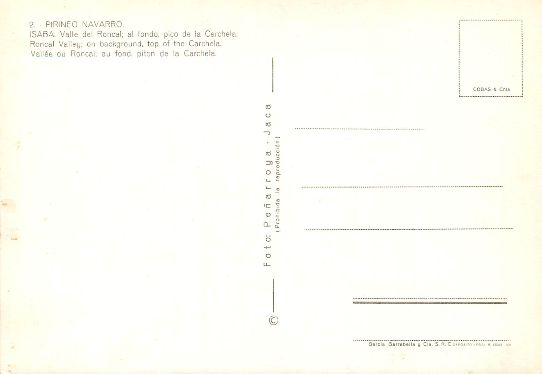 CPM Pirineo Navarro Vallee du Roncal au fond piton de la Carchela  — Rückseite