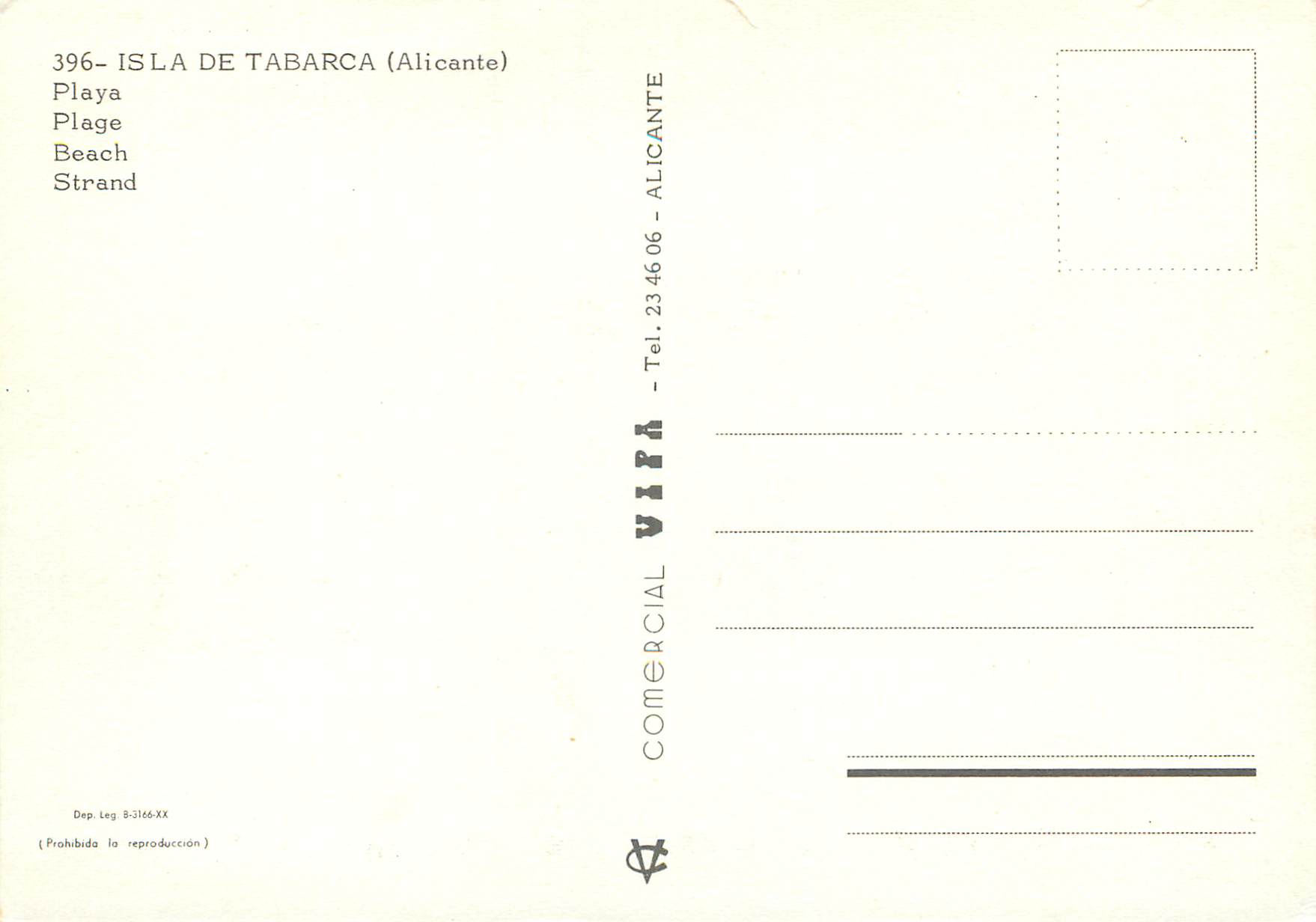 CPM Isla de Tabarca Alicante Plage  — Verso
