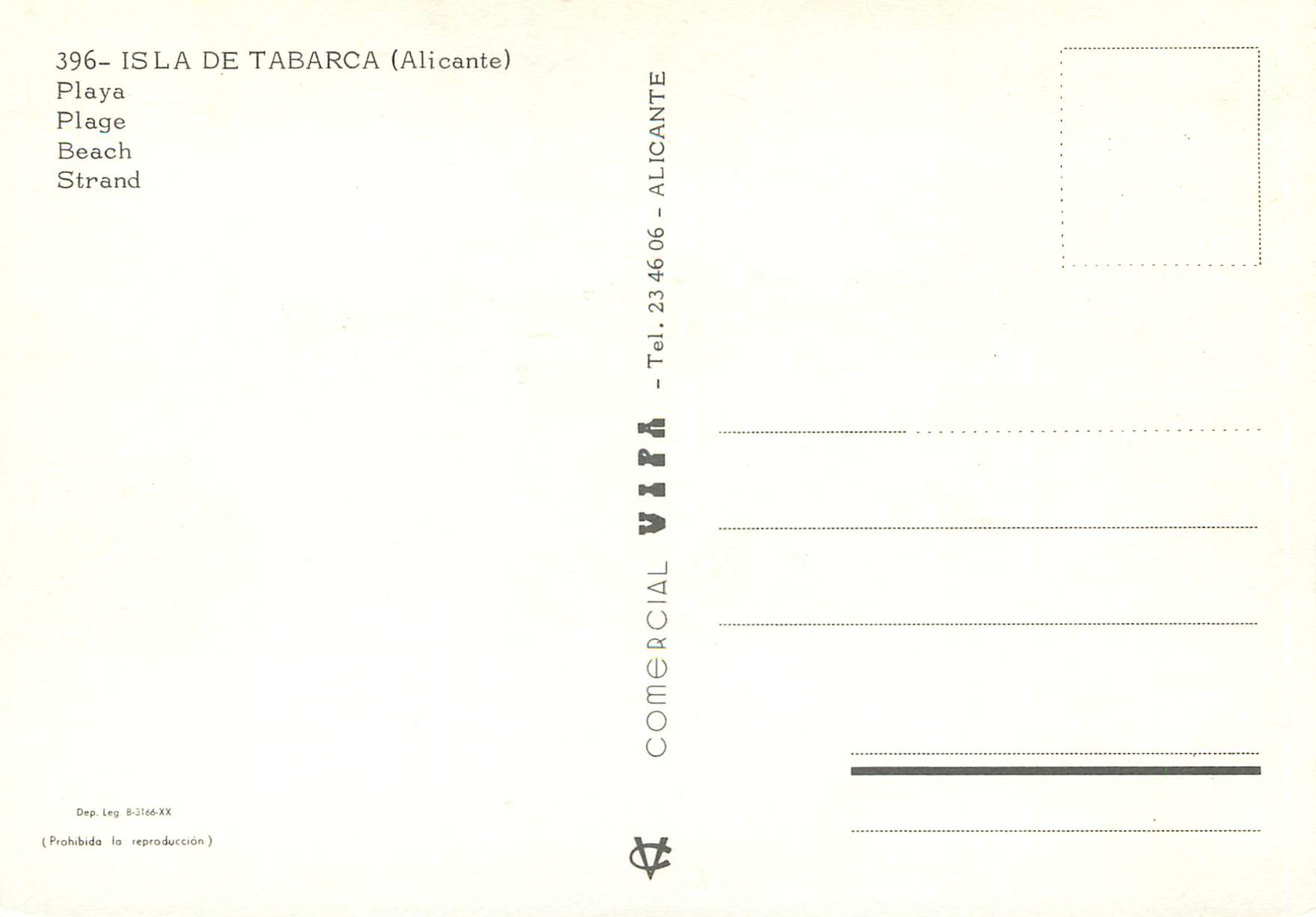 CPM Isla de Tabarca Alicante Plage  — Verso