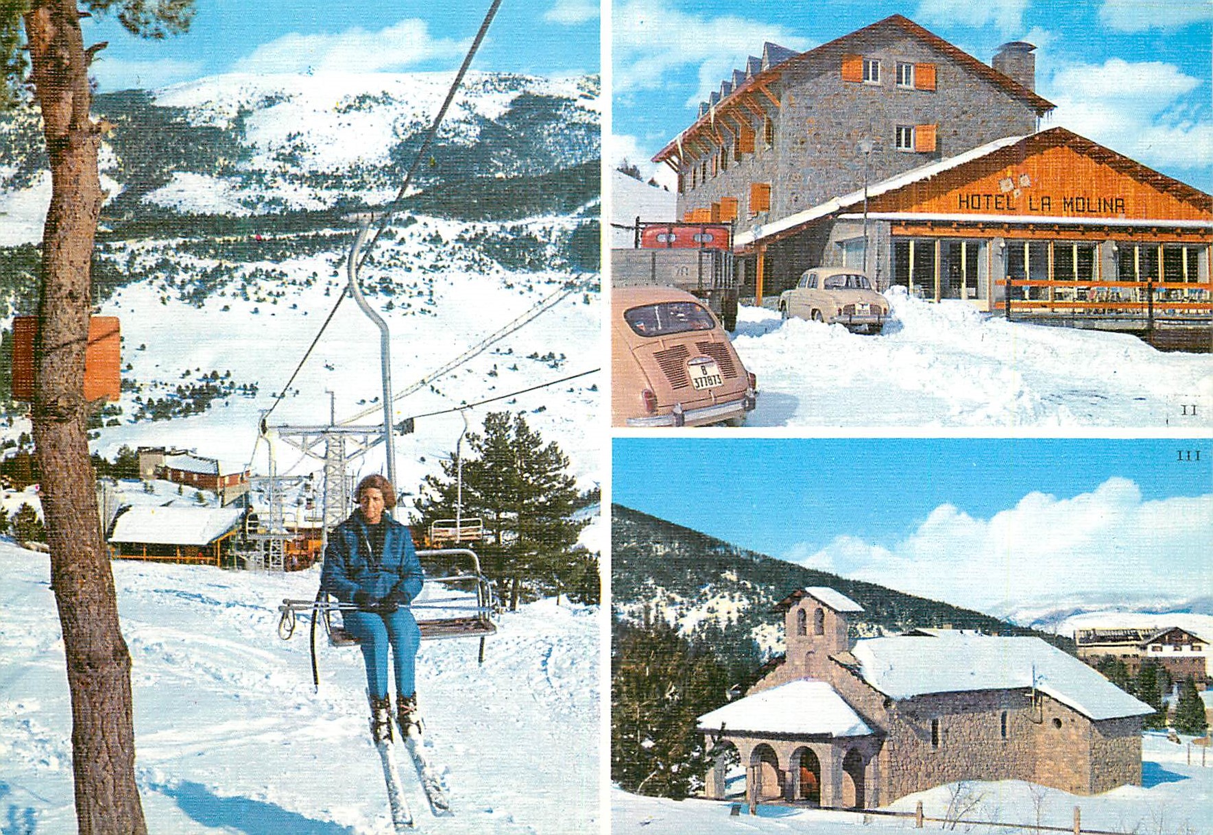 CPM La Molina Estacion invernal Telesilla al TUro de la Perdiu Hotel La Molina Capilla 