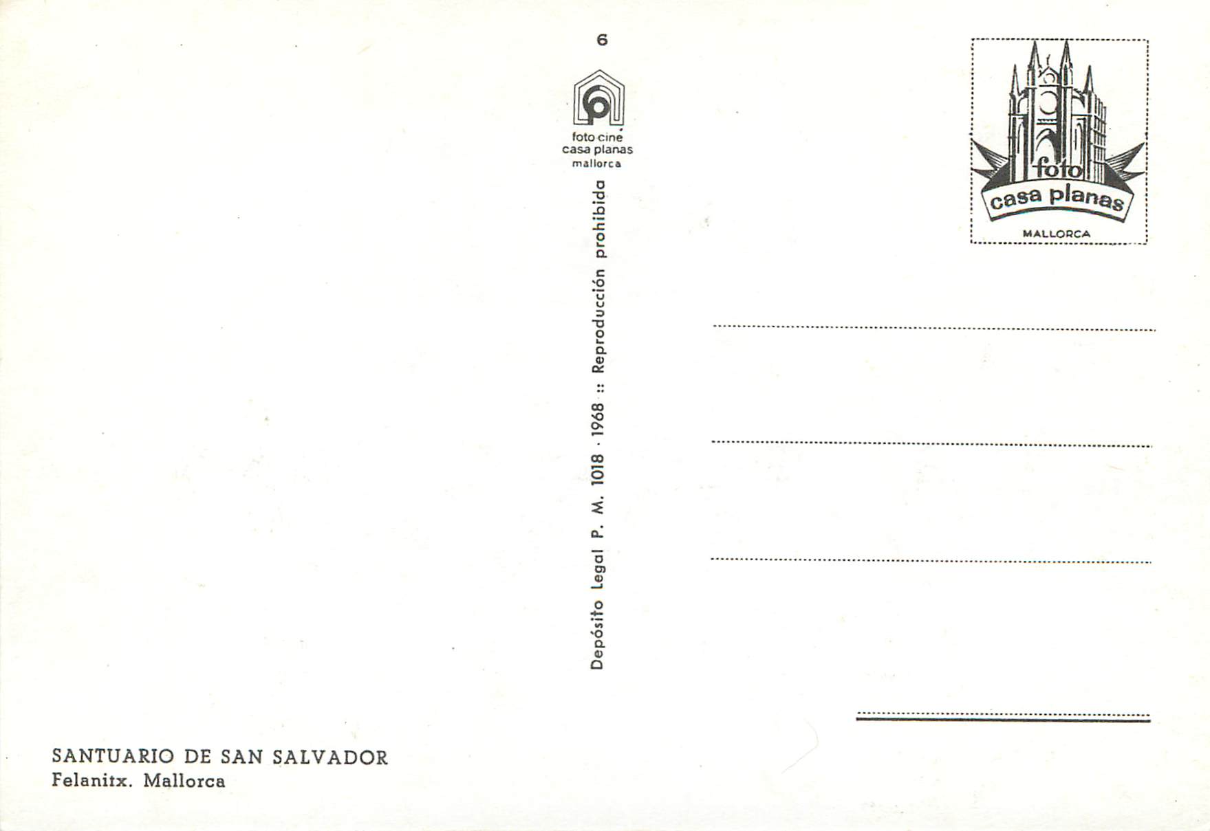CPM Sanctuario de San Salvador Felanitx Mallorca  — Rückseite