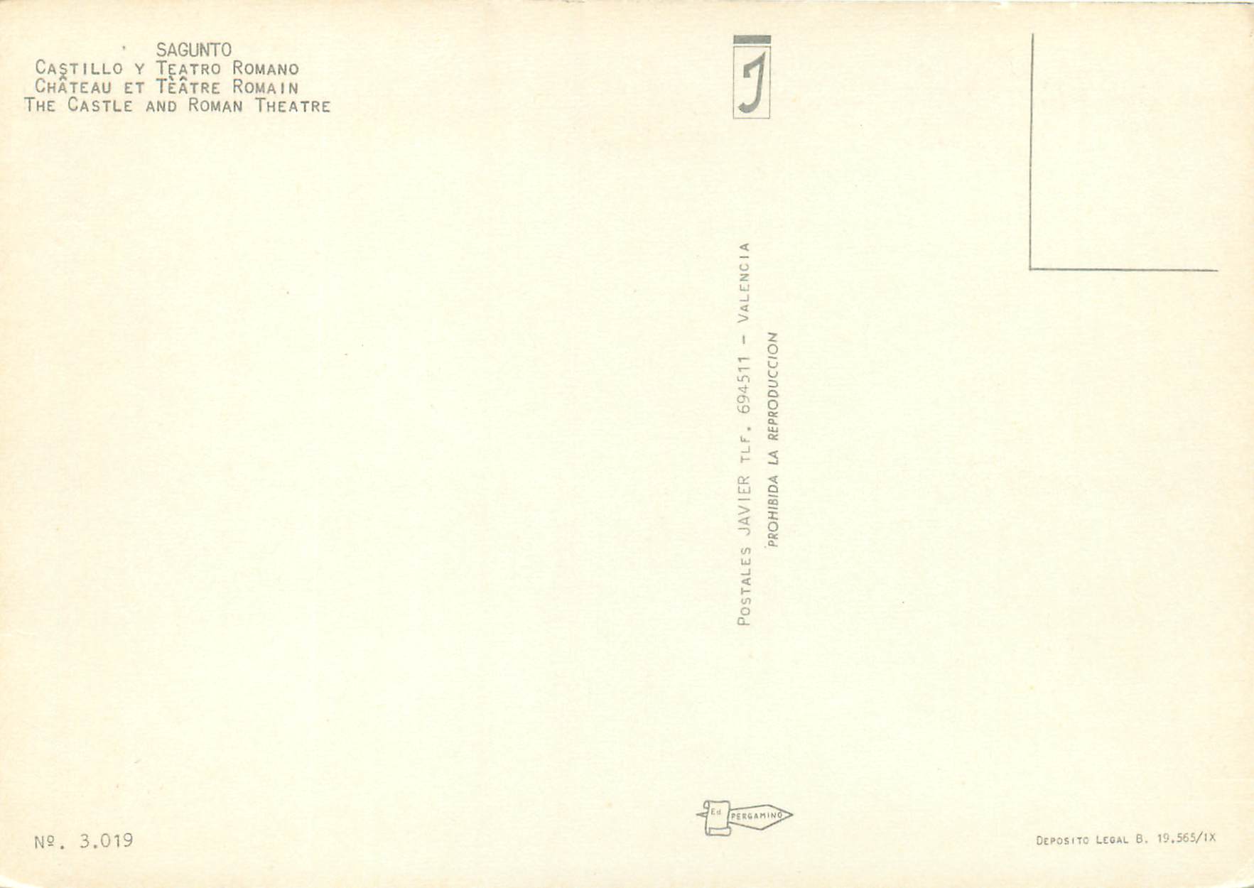 CPM Sagunto Chateau et teatre romain  — Rückseite