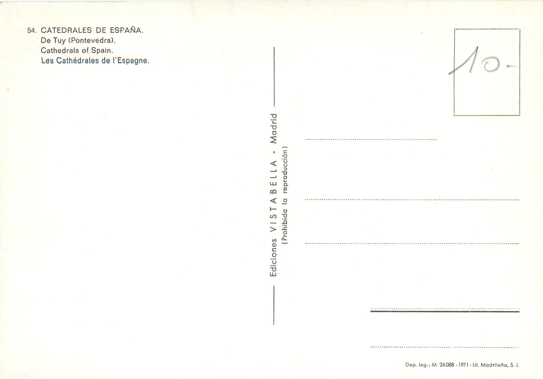 CPM Catedrales de Espana Les cathedrales de l Espagne  — Verso
