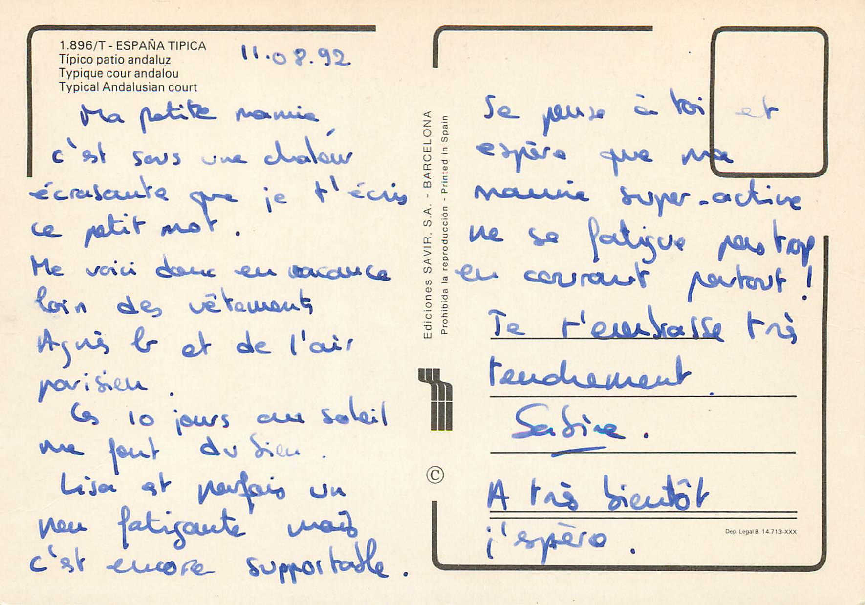 CPM Espana Tipica Typique cour andalou  — Rückseite