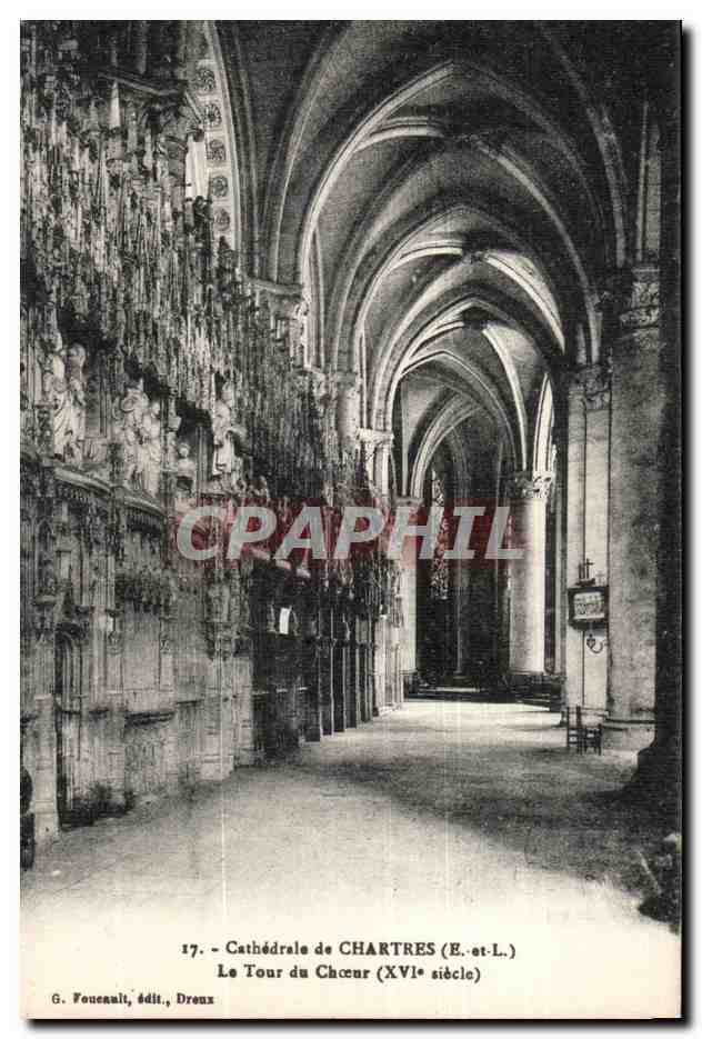 Chartres CPA CAthedrale La tour du choeur