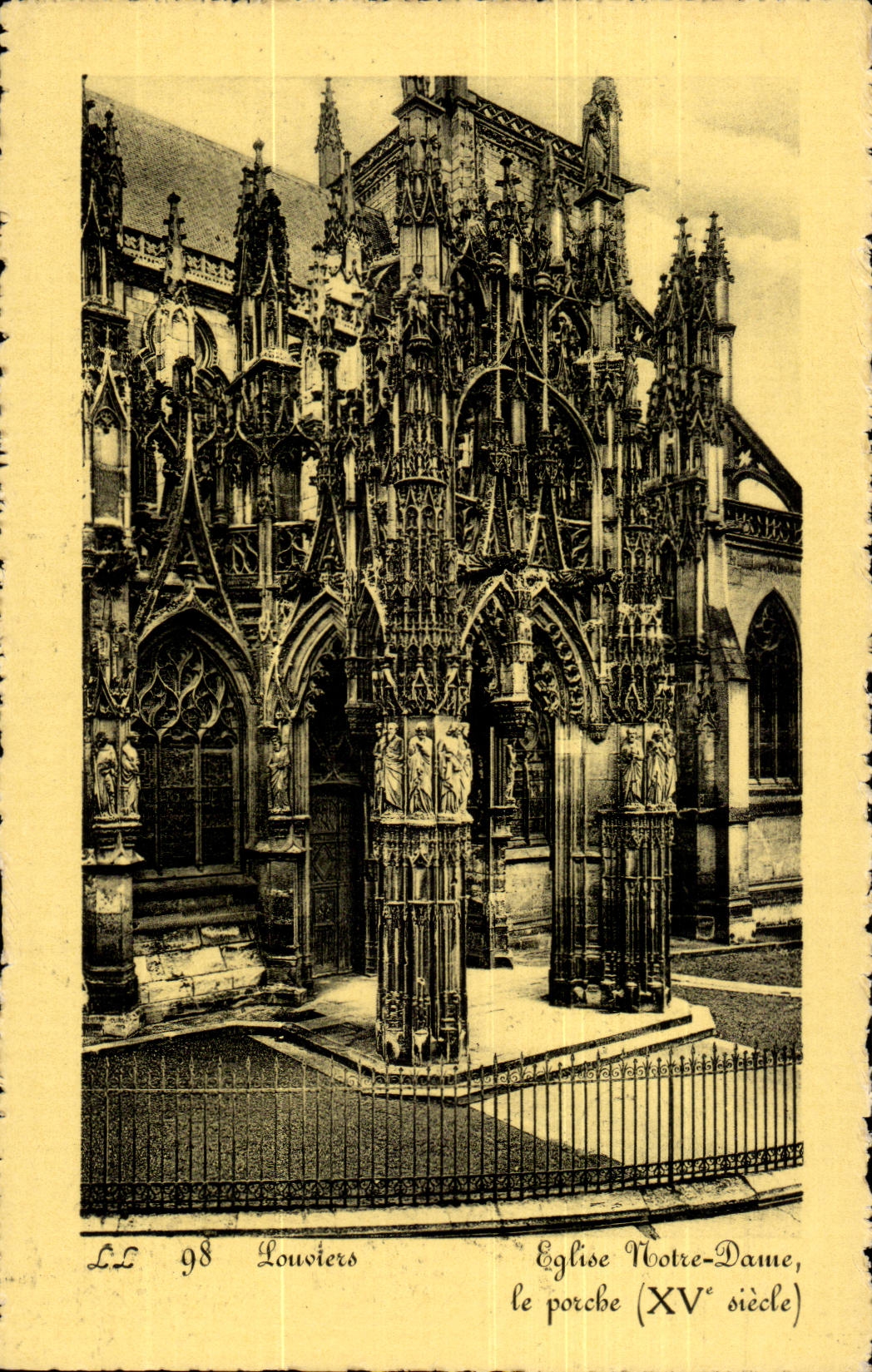 Louviers — Église Notre-Dame, le porche (XVe siècle) — LL 98