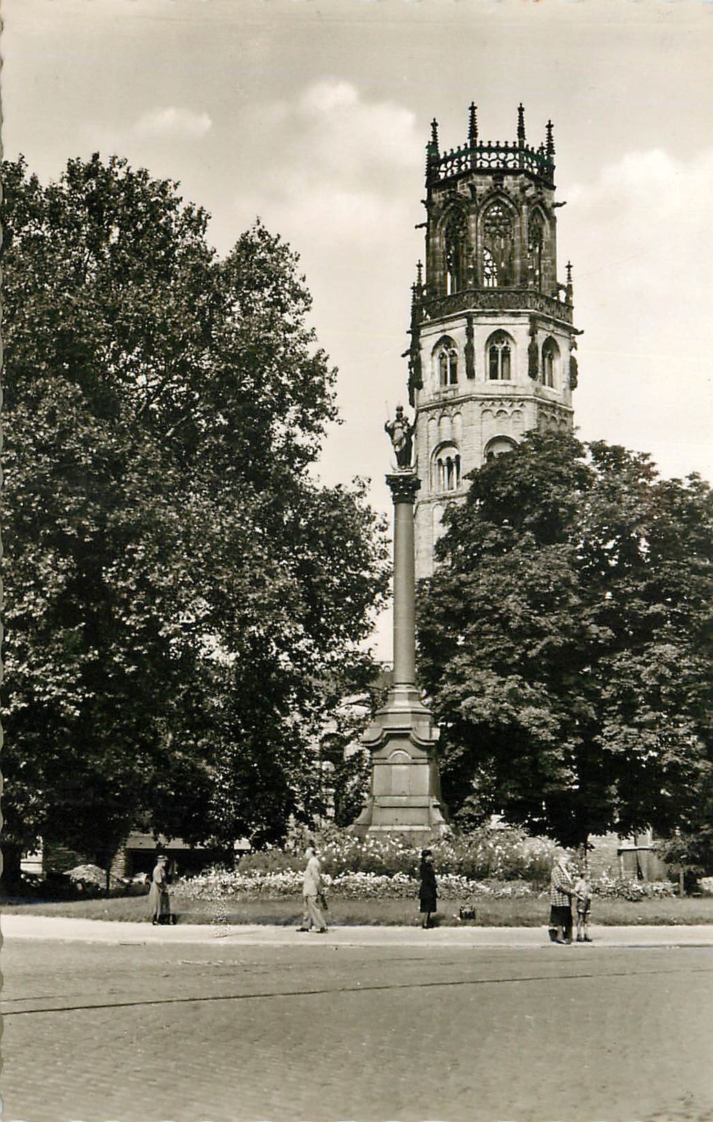 CPM Munster i W Ludgerikirche und Mariensaule 