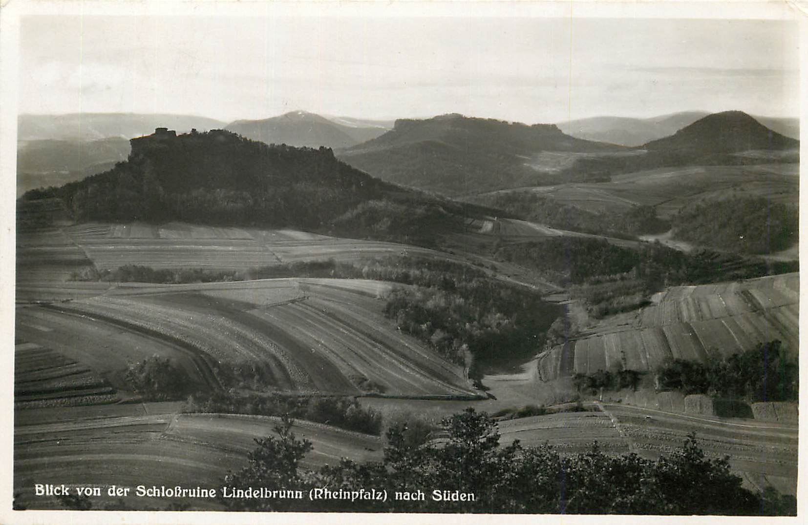 CPM Blick von der Schlossbruine Linderbrunn Rheinpfalz nach Suden 