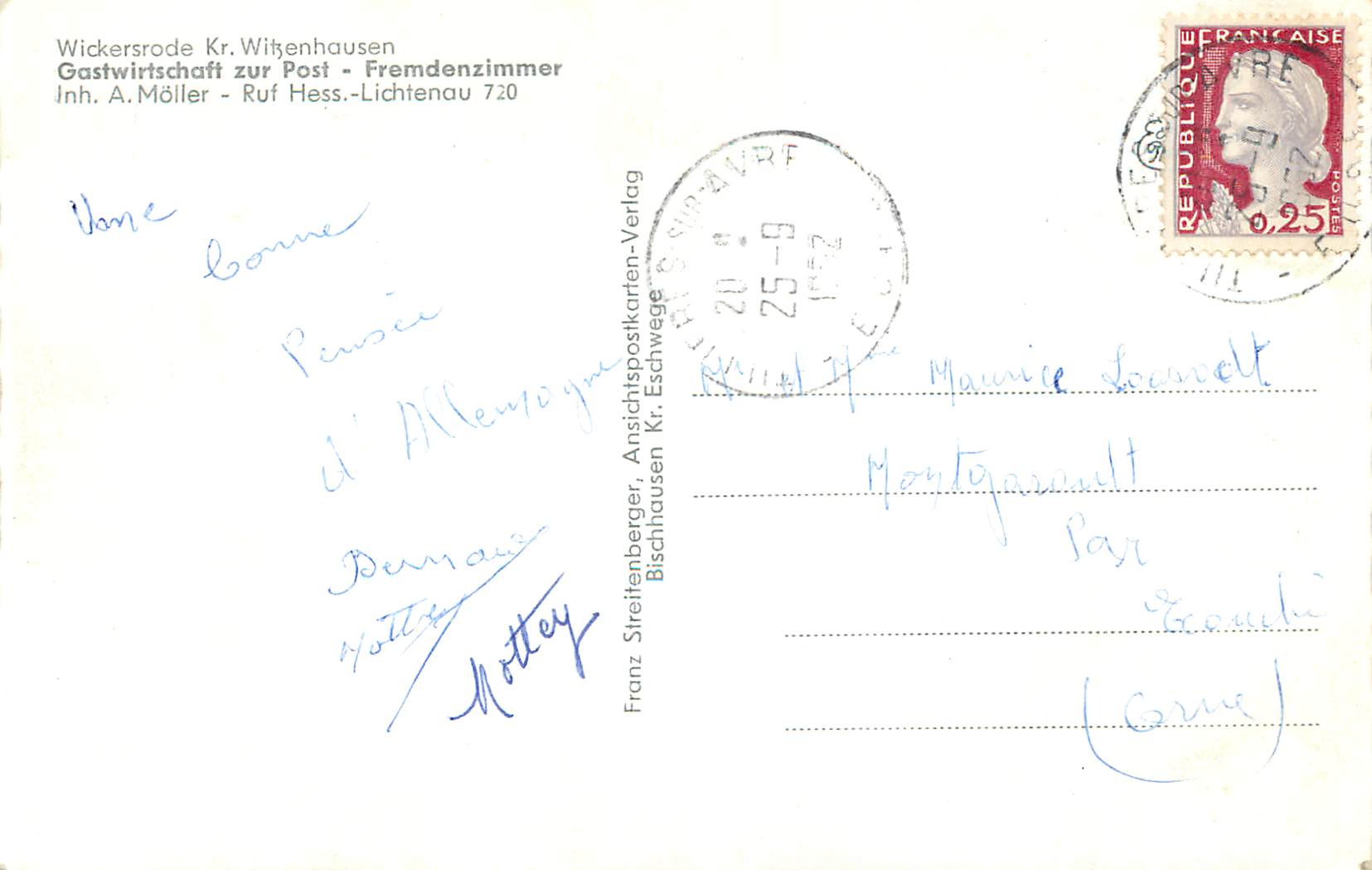 CPM Gastwirtschaft zur Post Fremdenzimmer  — Back