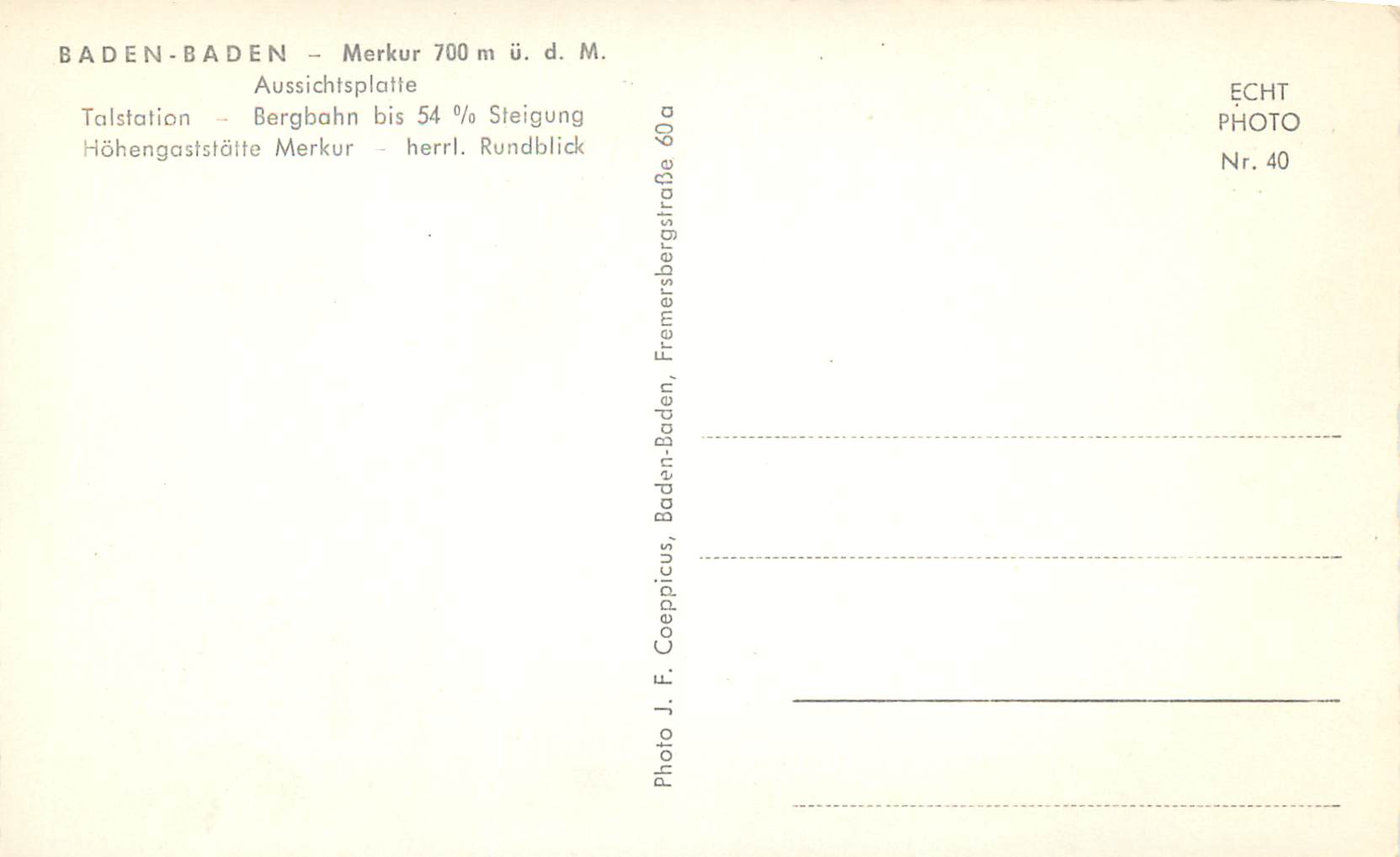 CPM Baden Baden Aussichtsplatle Talstation  — Rückseite