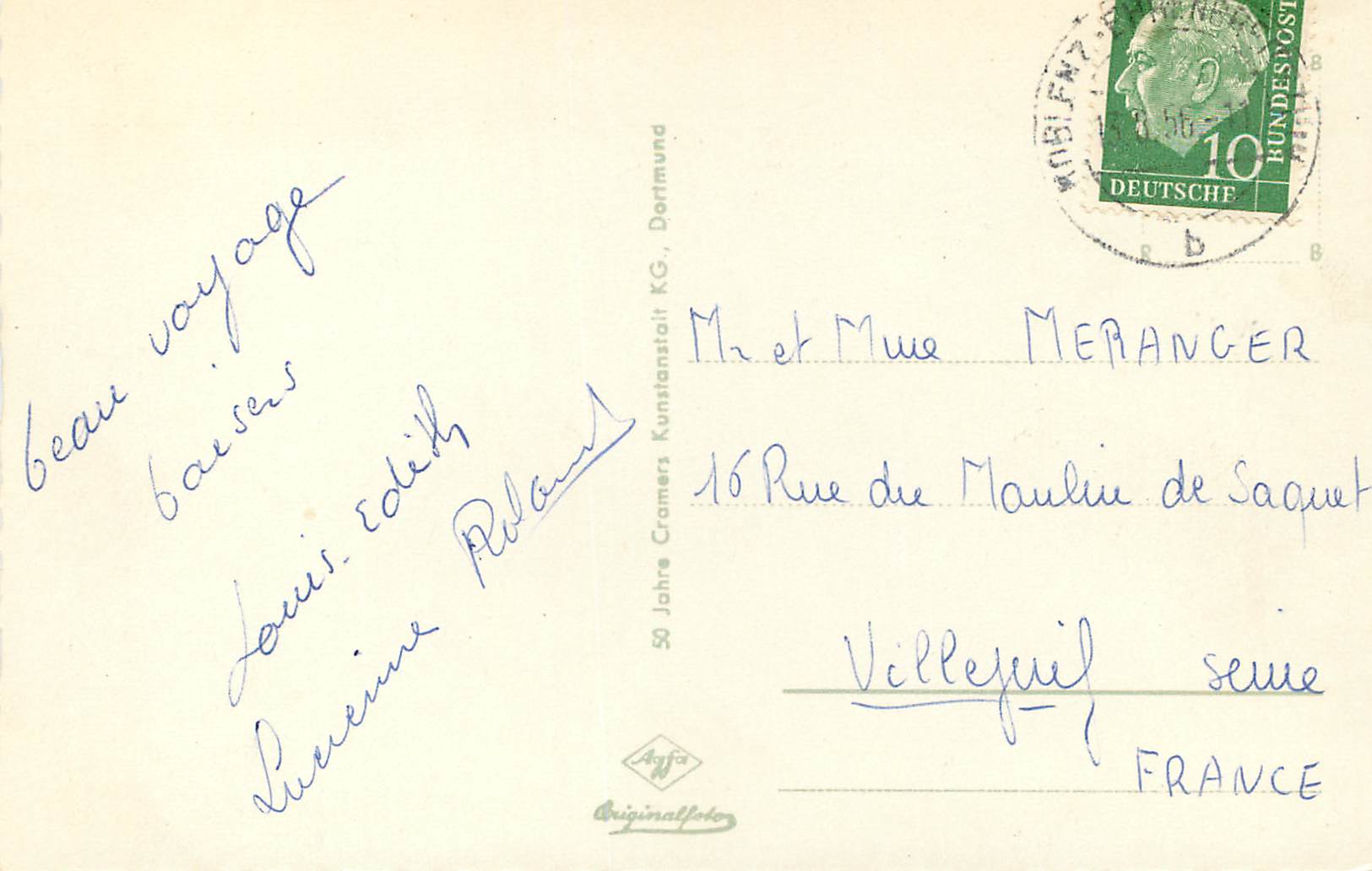 CPM Gruss aus Koblenz An rhein u Mosel  — Rückseite