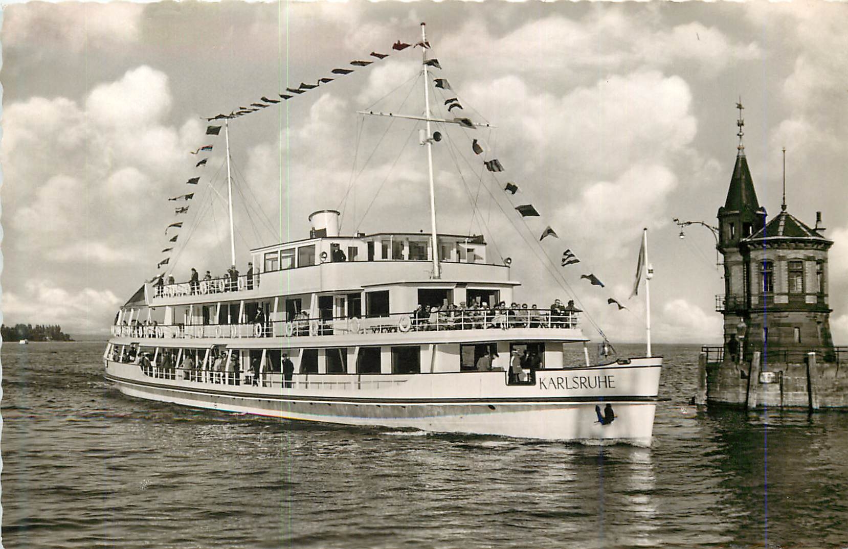 CPM Konstanz am Bodensee Hafeneinfahrt Karlsruhe Bateau