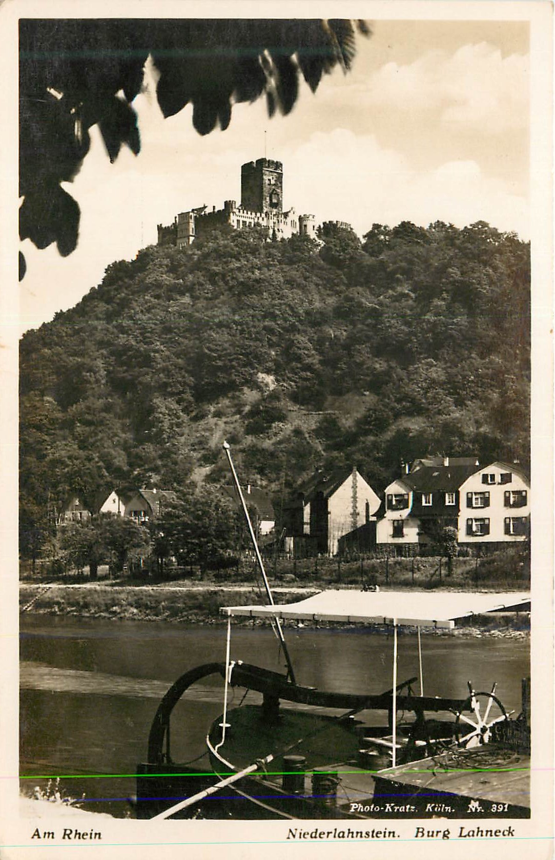 CPM Am Rhein Niederlahnstein Burg Lahneck Bateau