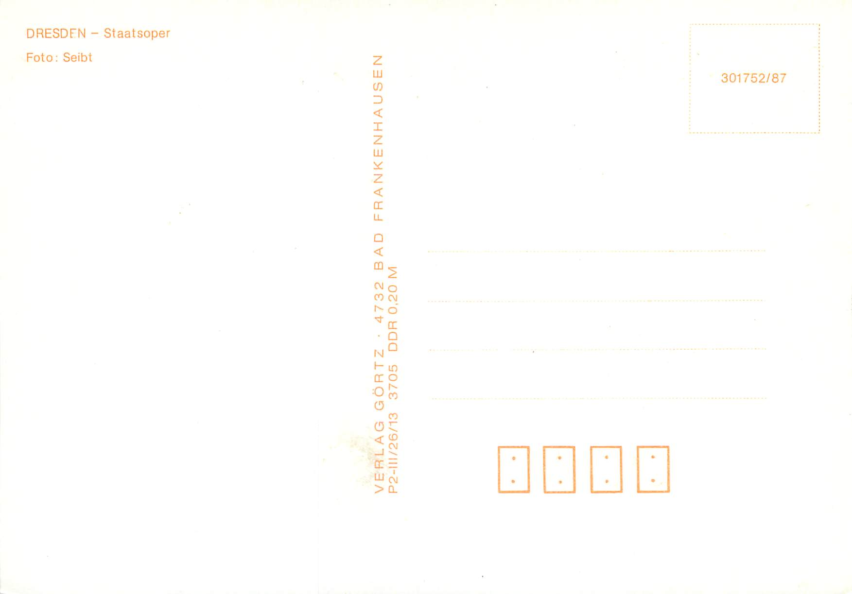 CPM Dresden Staatsper  — Rückseite
