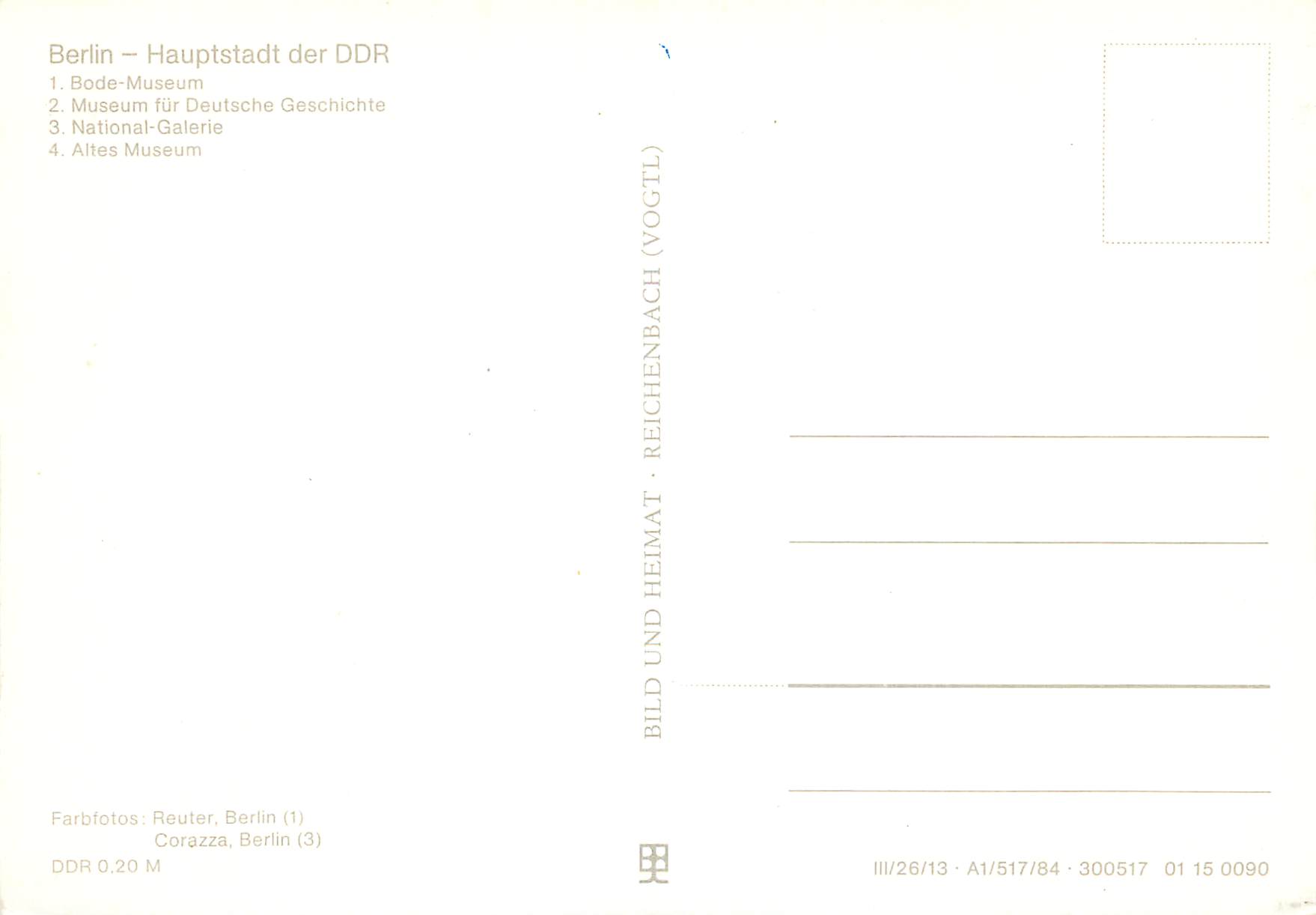 CPM Berlin Hauptstadt der DDR Altes Museum  — Back