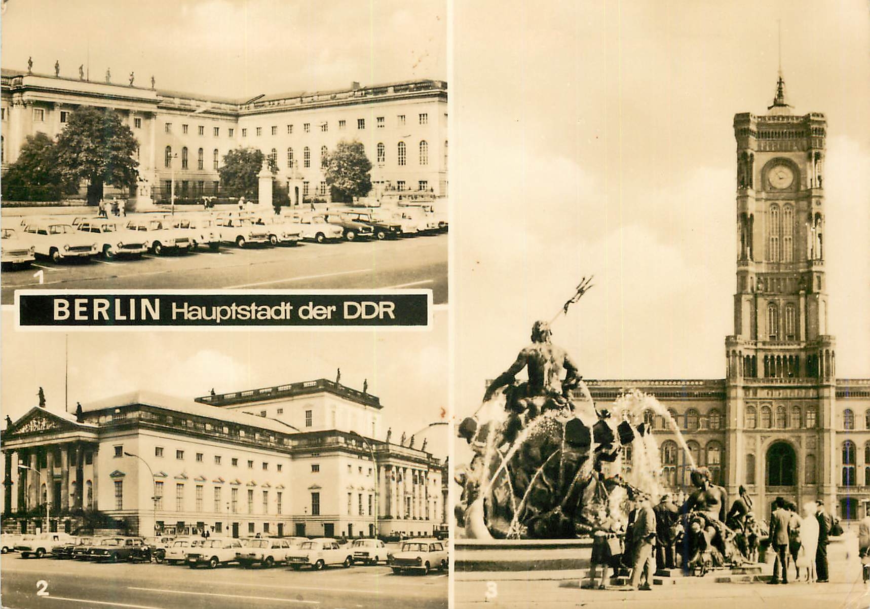 CPM Berlin Hauptstadt der DDR Rathaus and Neptunbrunnen 