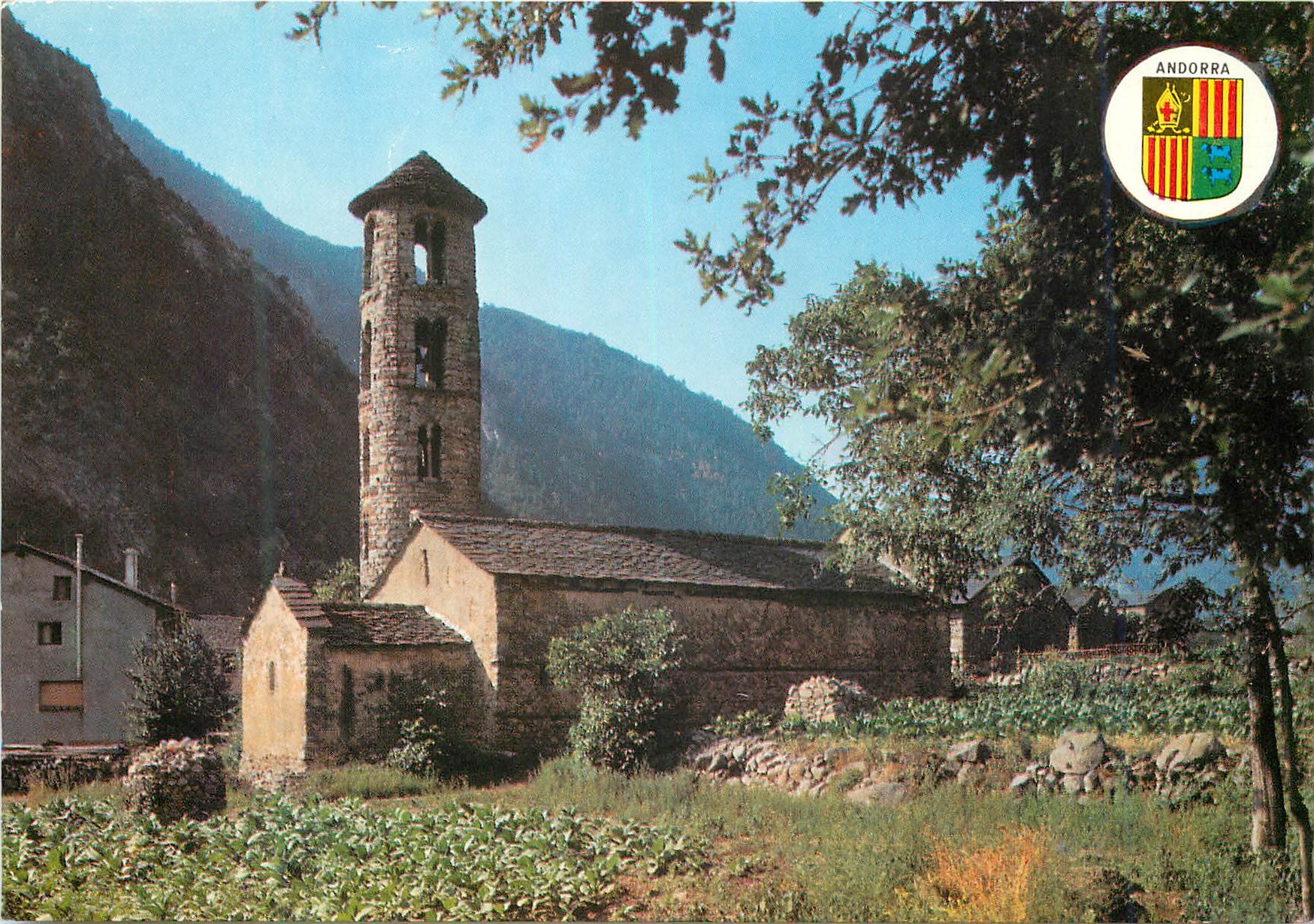 CPM Valls d Andorra Santa Coloma Clocher romantique 