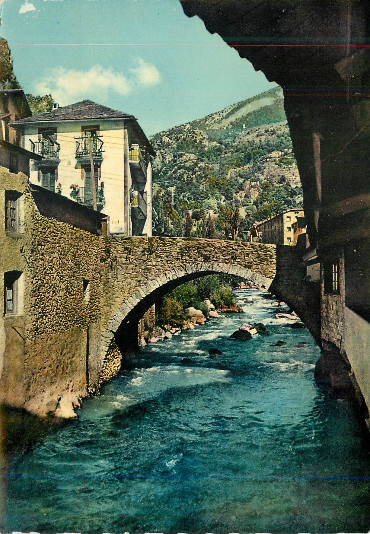 CPM Valls d Andorra Les Escaldes Pont d Engordany sobre el Valira 