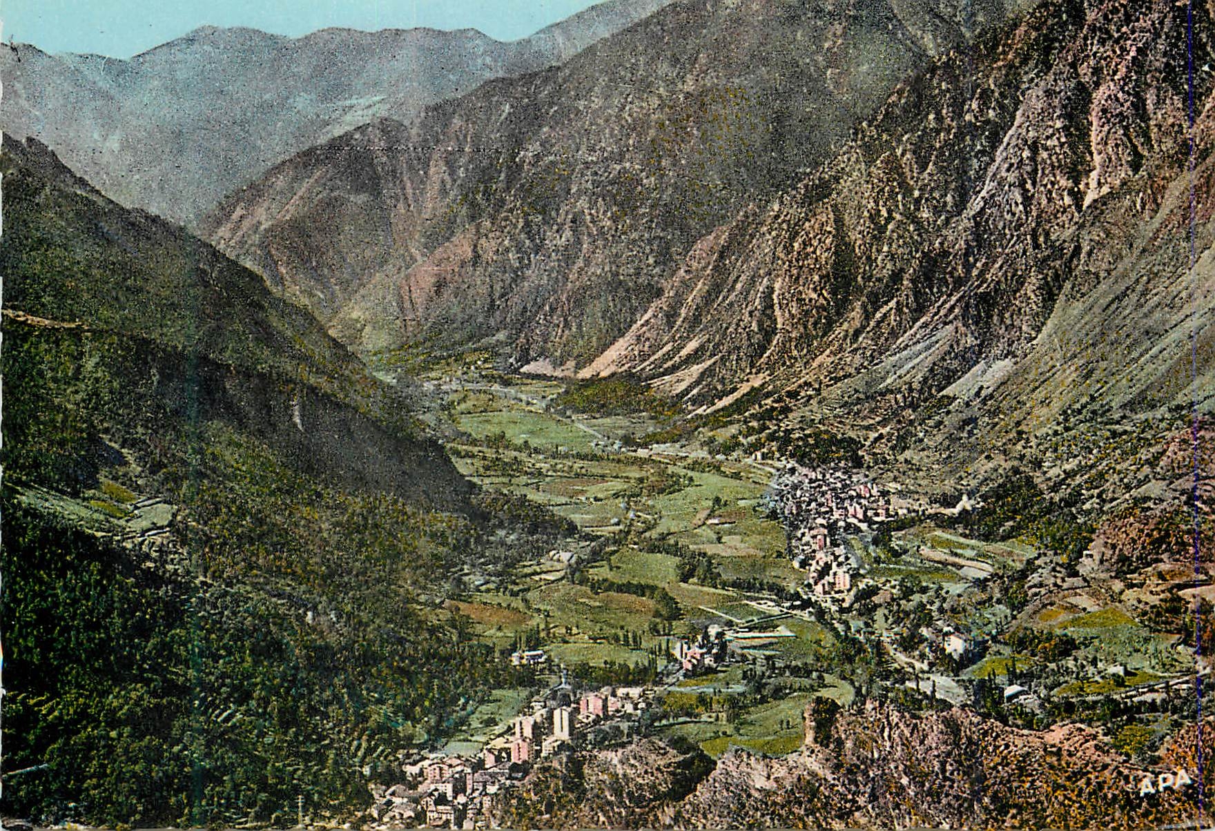 Valls d'Andorra — Les Escaldes et Andorre-la-Vieille — Société des Cartes Postales A.P.A.