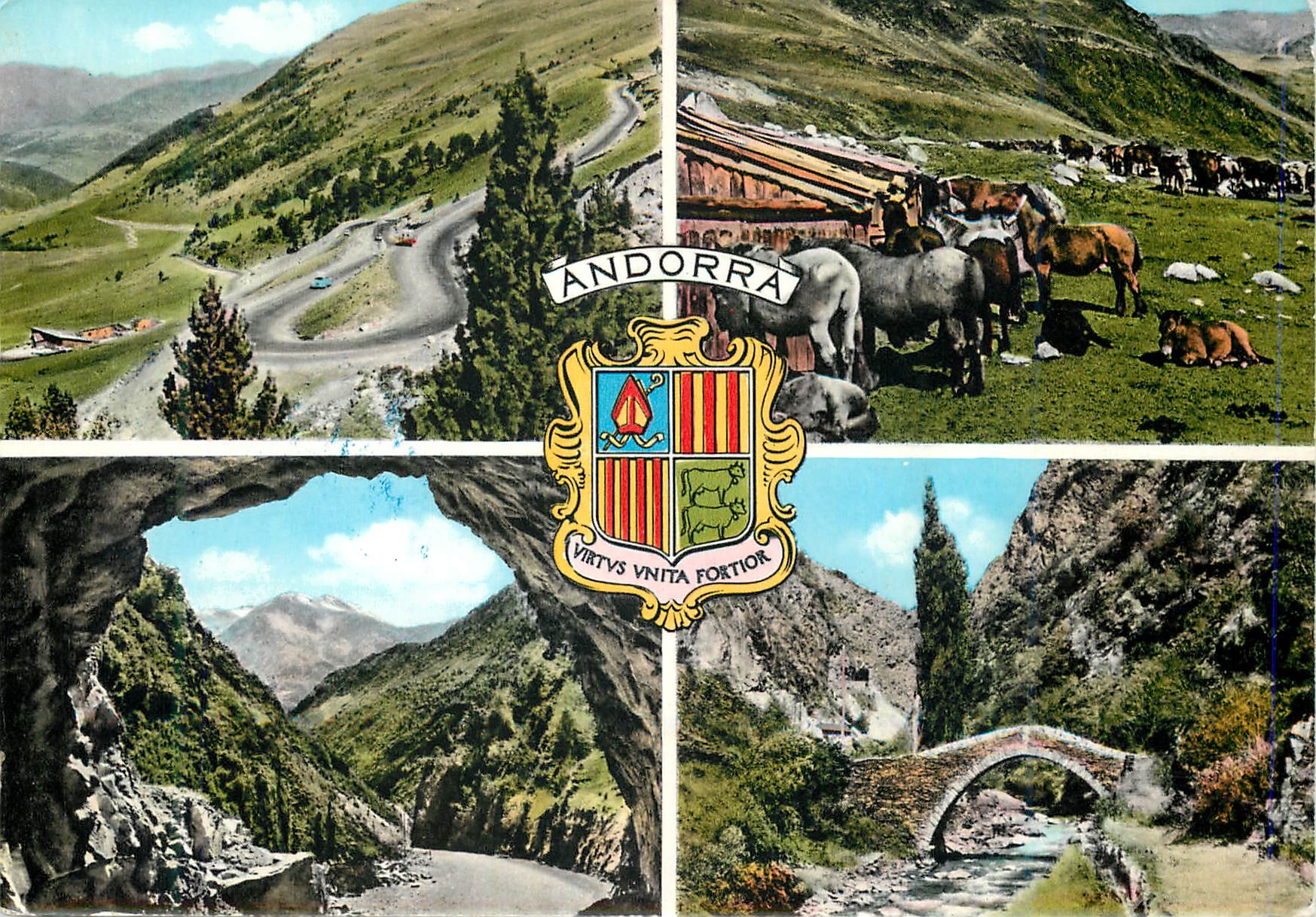 CPM Valls d Andorra Les lacets de la route de Envalira 