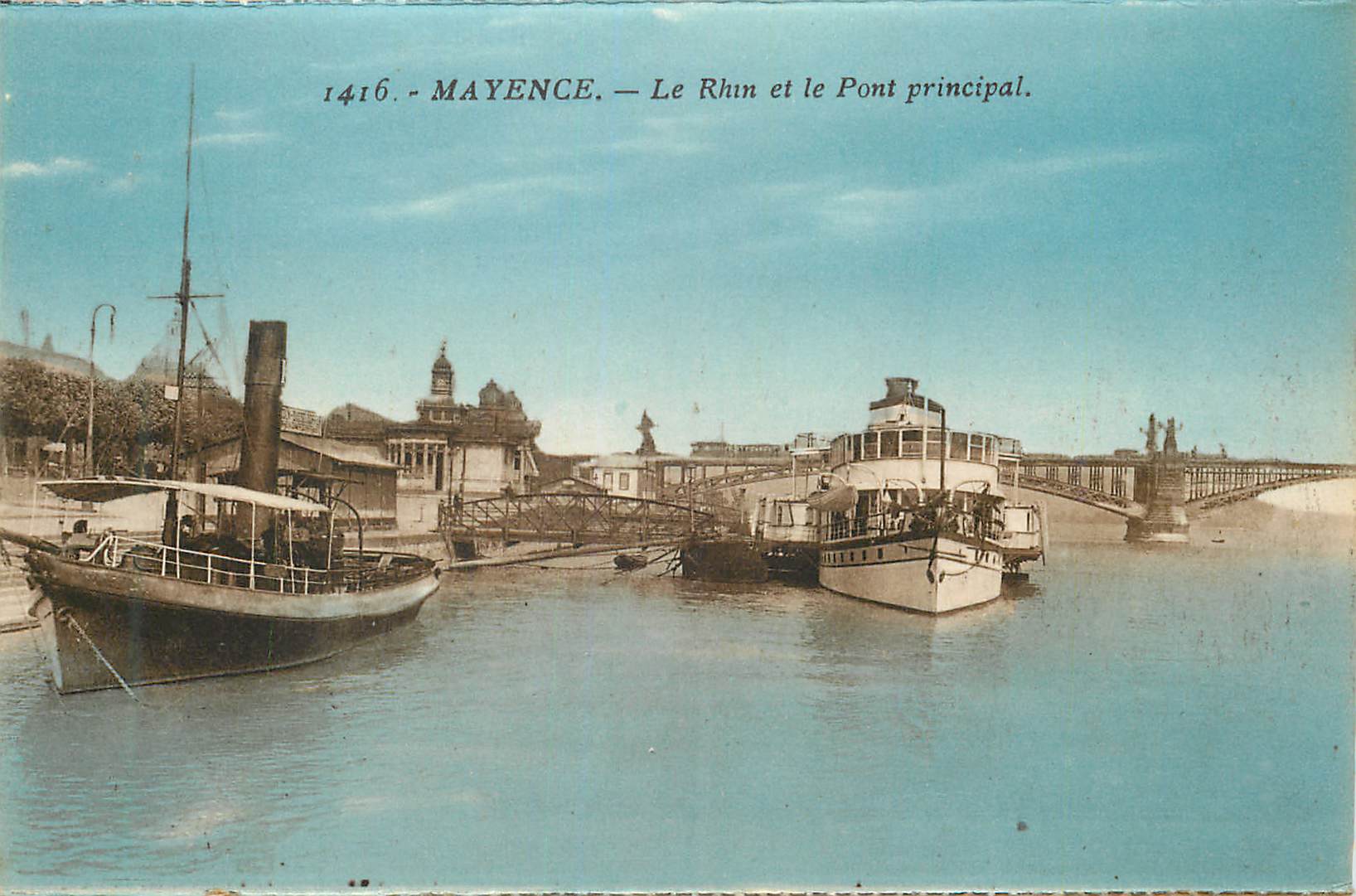 Mayence — The Rhine and the Main Bridge — unknown publisher, n° 1416