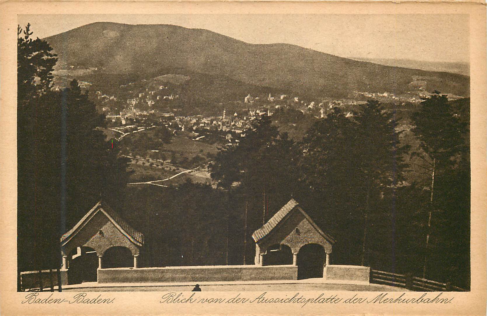 CPA Baden Baden Blick von der Aussichtoplatz der Merkurbahn 