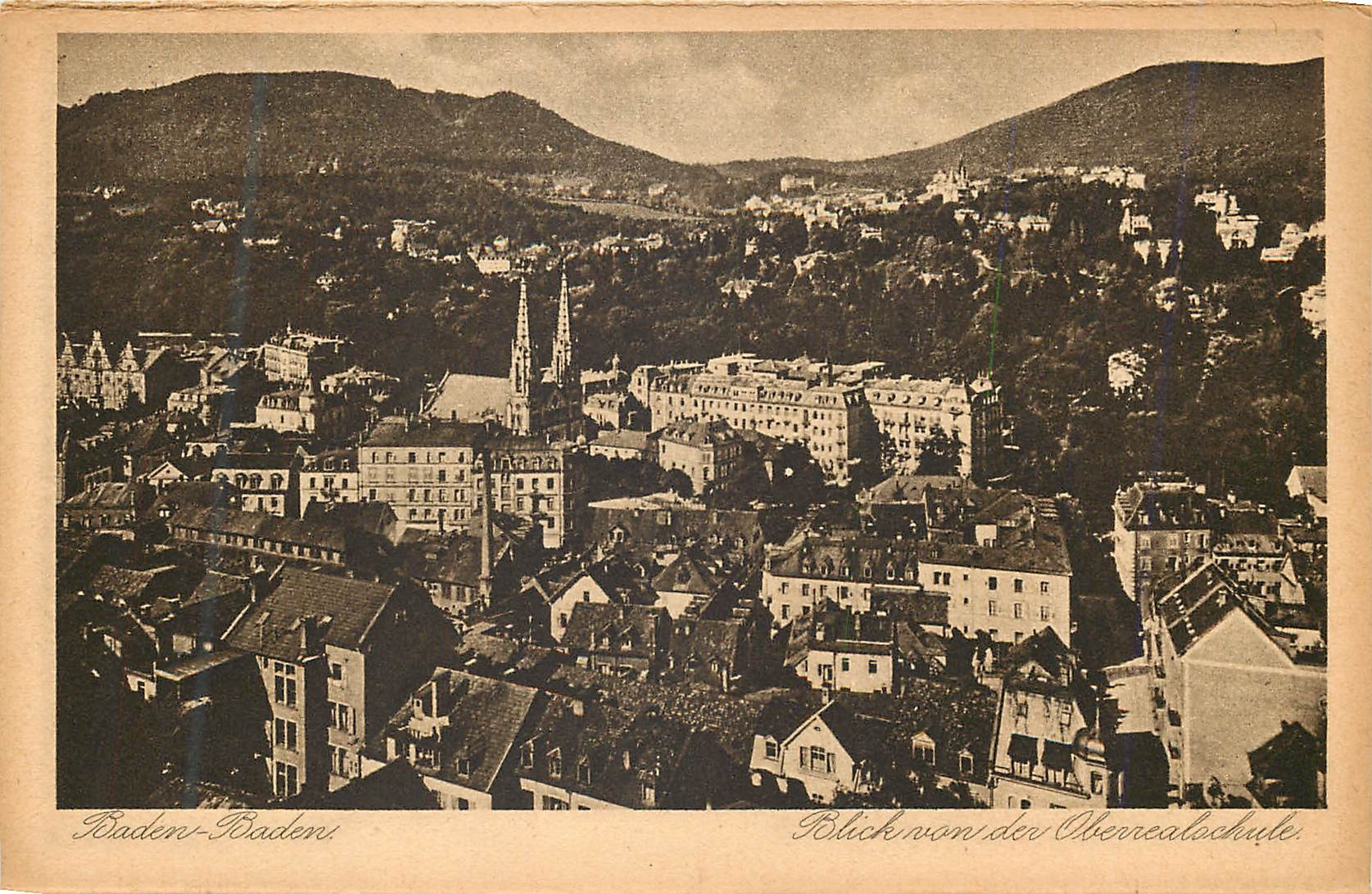 CPA Baden Baden Blick von der Oberrealochule 