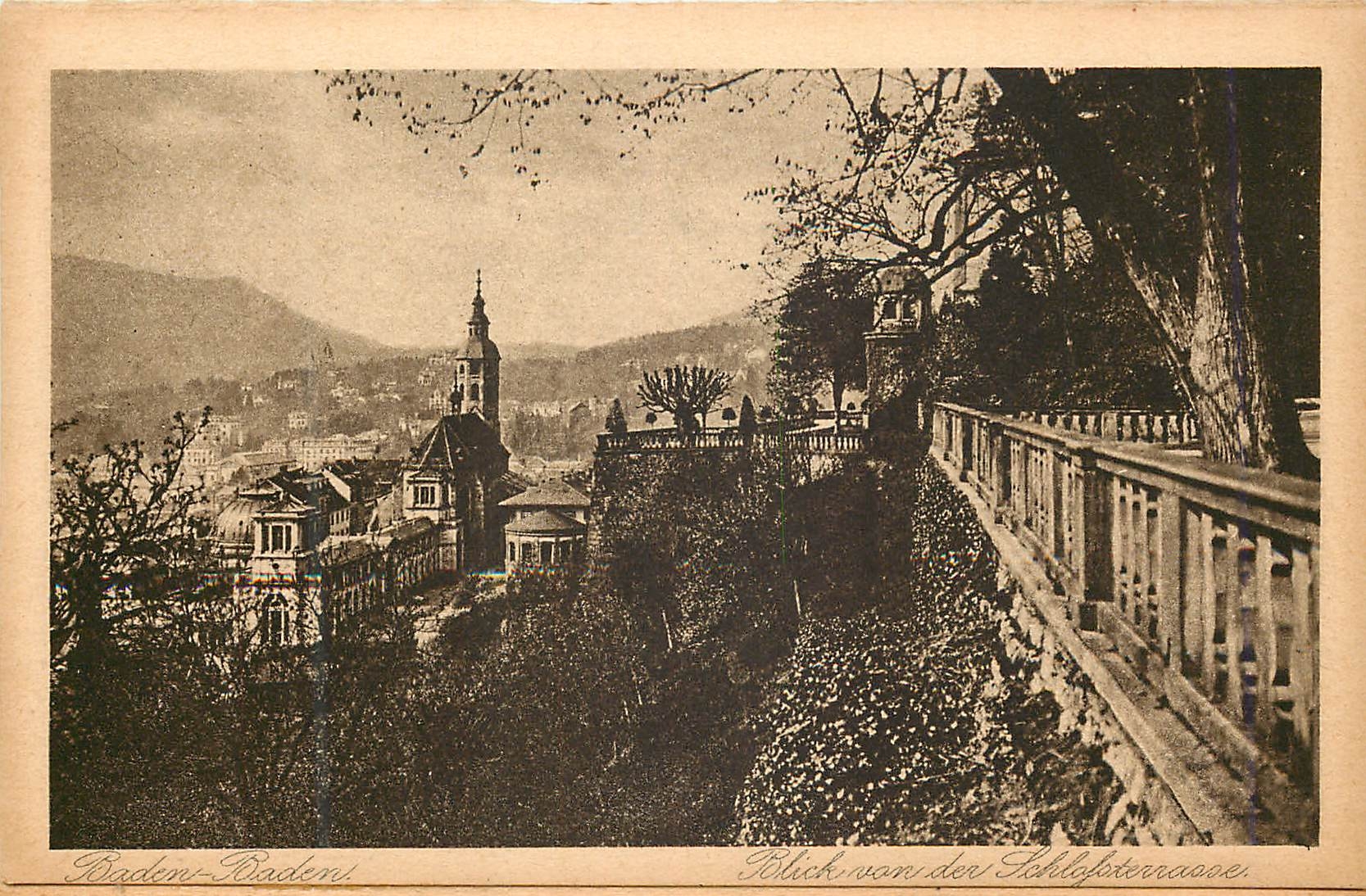 CPA Baden Baden Blick von der Schlossterrasse 