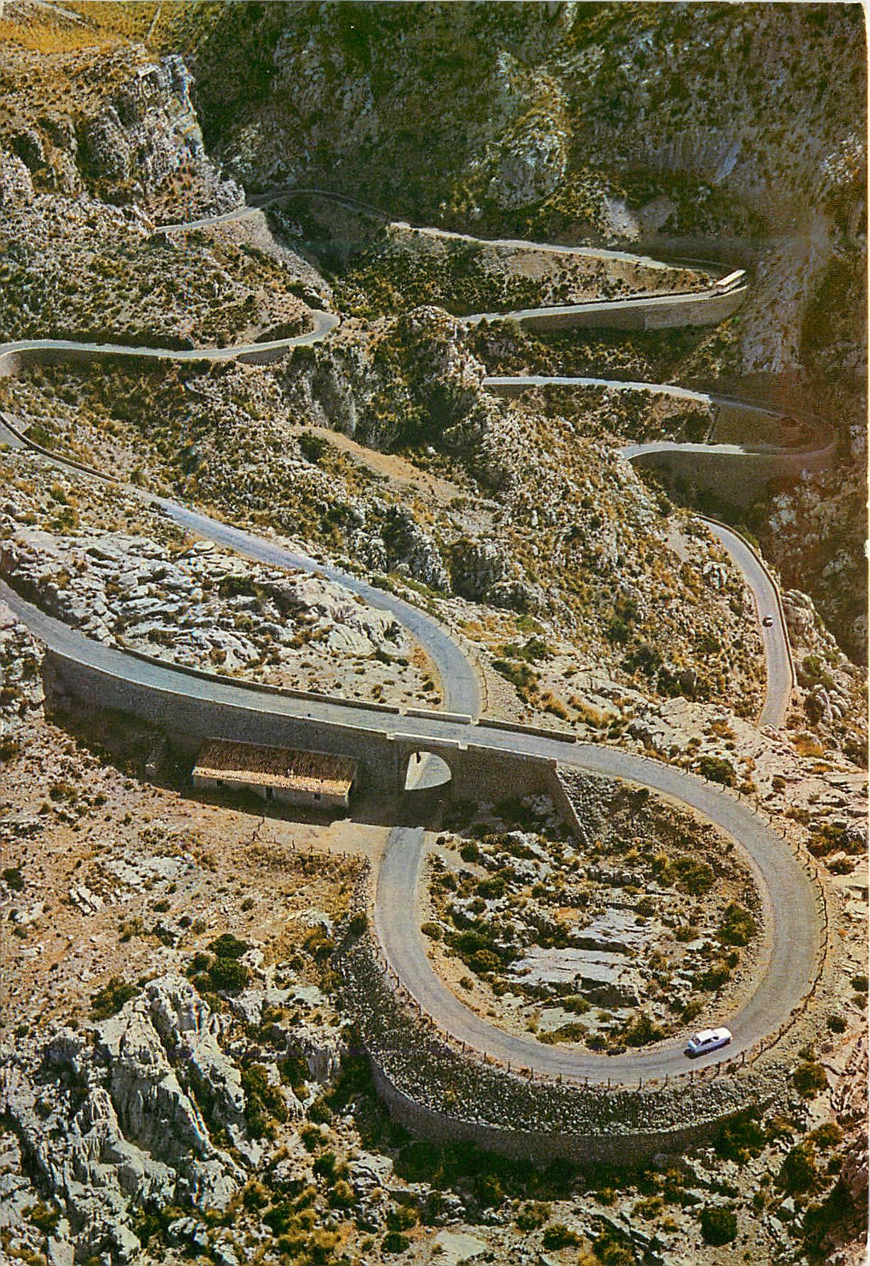 CPM Mallorca Baleares Espana La Calobra Detaile de su carretera Vista aerea 