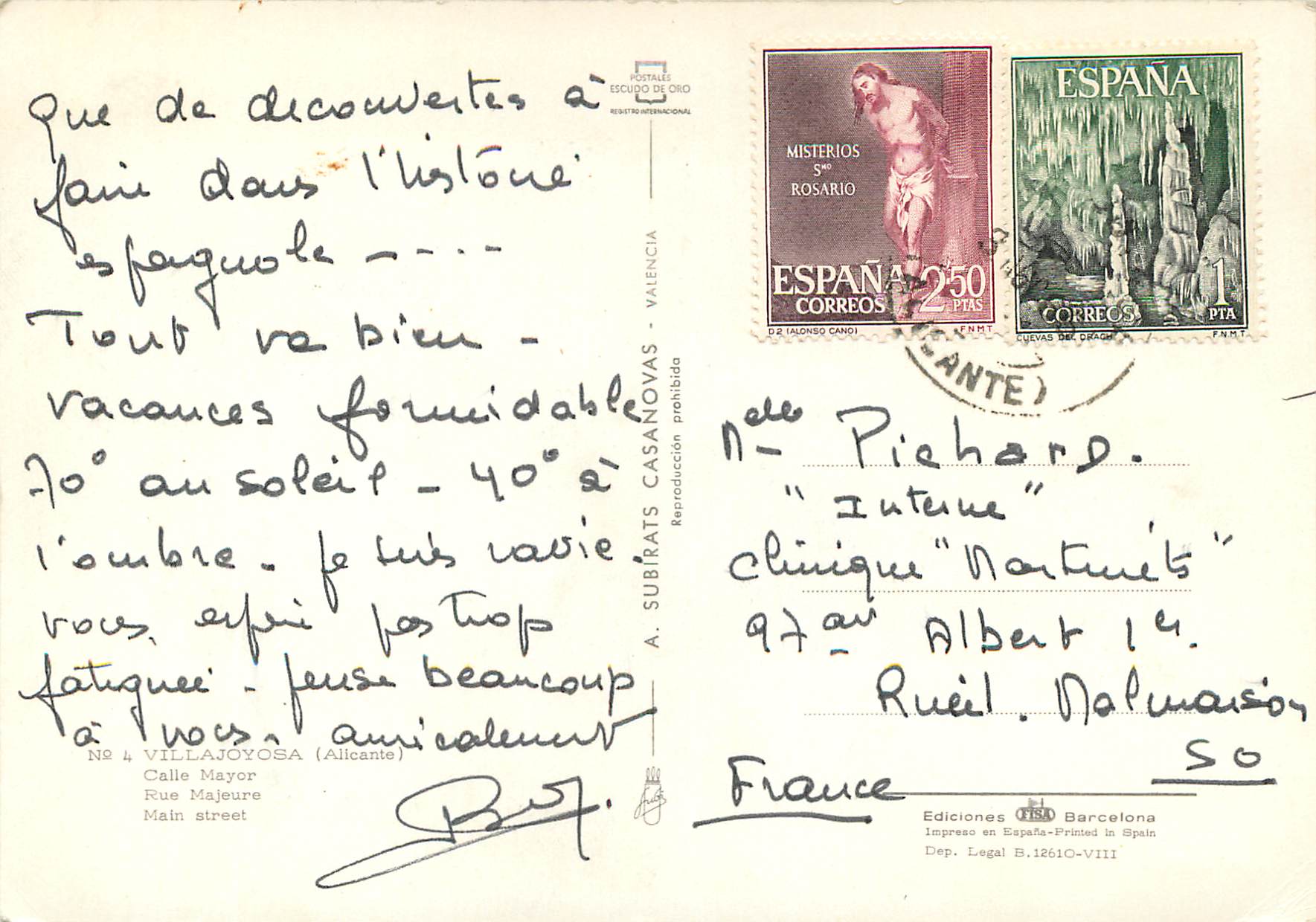 CPM Villjoyosa Alicante  — Verso