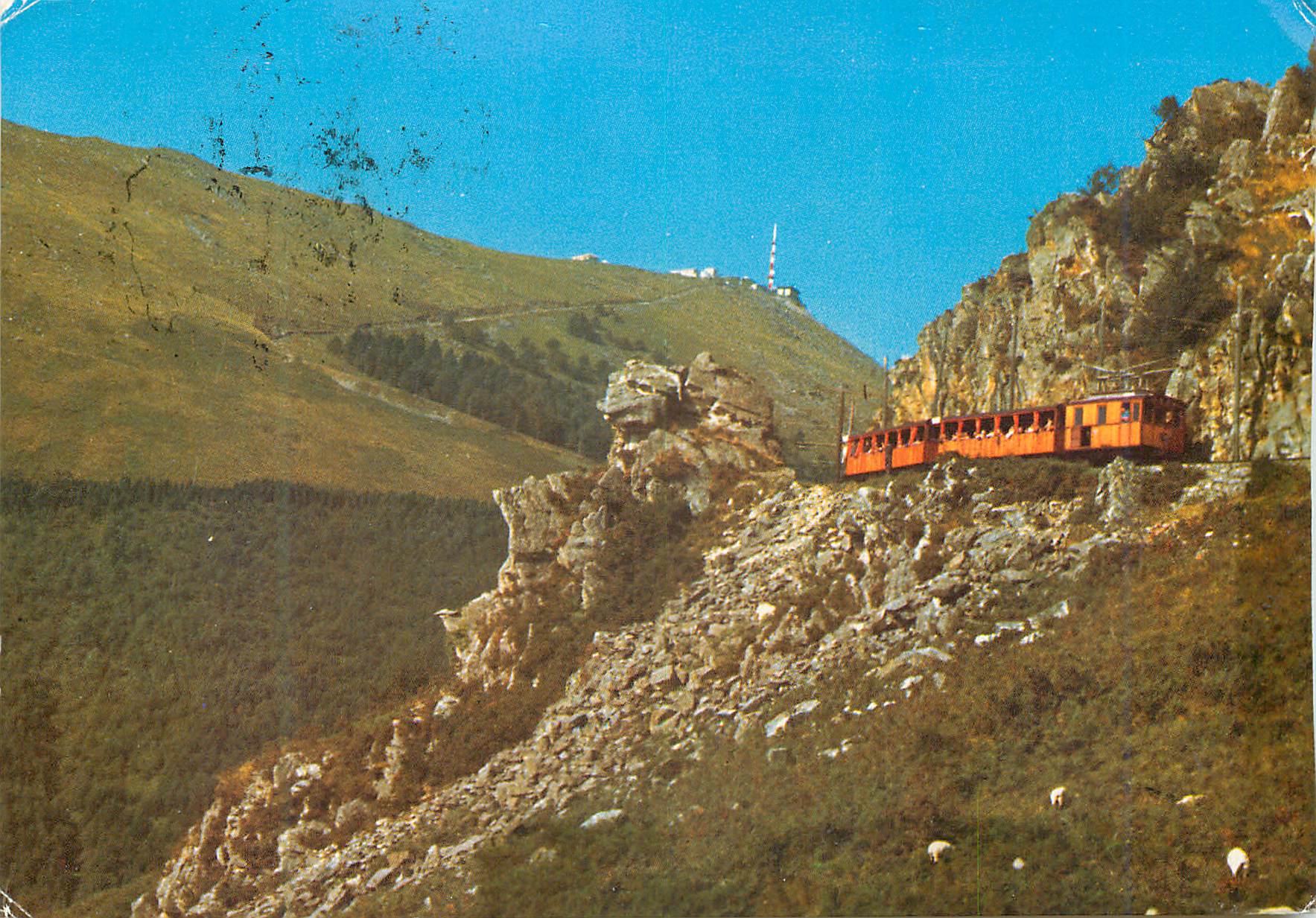 CPM Larun Gain Funiculaire passani par le rocher Train
