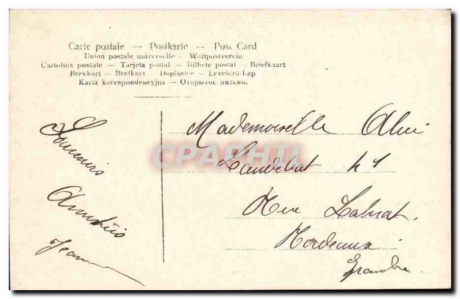 Fantaisie CPA Femme — Rückseite