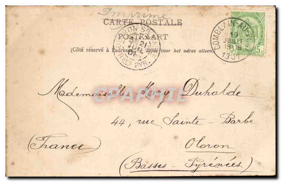CPA Troupeau en montagne (moutons elevage) Ardenne belgeLucy Dombret a Comblais au Pont — Rückseite